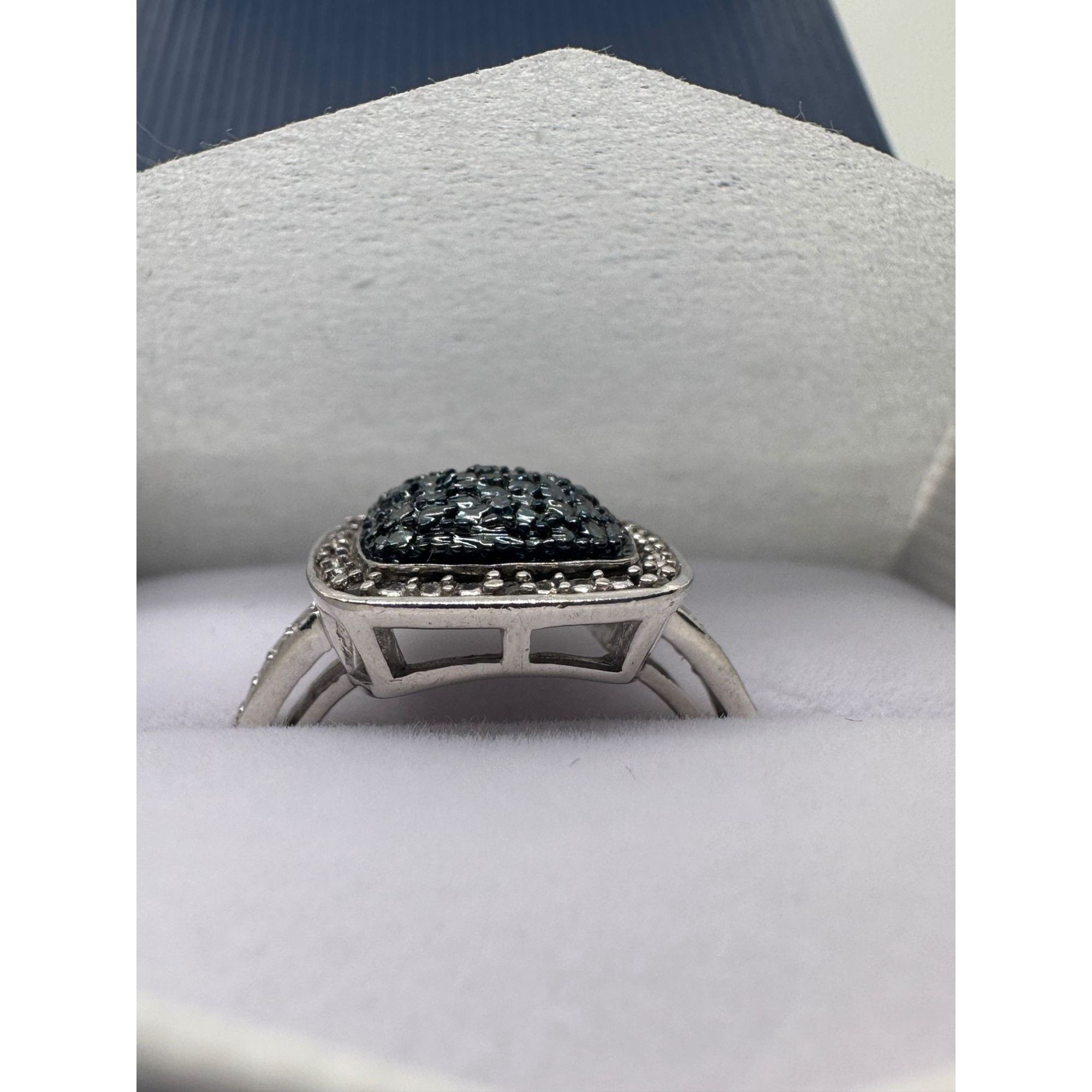 Other Genuine Cushion Cut Blue Diamond Ring Size 7 - Pretty with N Size ONE SIZE - 4 Thumbnail