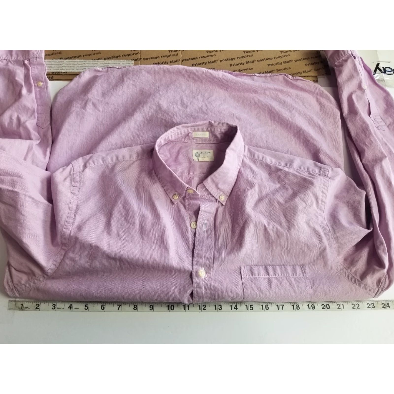 J.Crew J.Crew Shirt Mens Large Pink 2-ply Button-Down Collared Long Sleeve Button-Up 100% Cotton Striped Vintage No Size US L / EU 52-54 / 3 - 3 Thumbnail