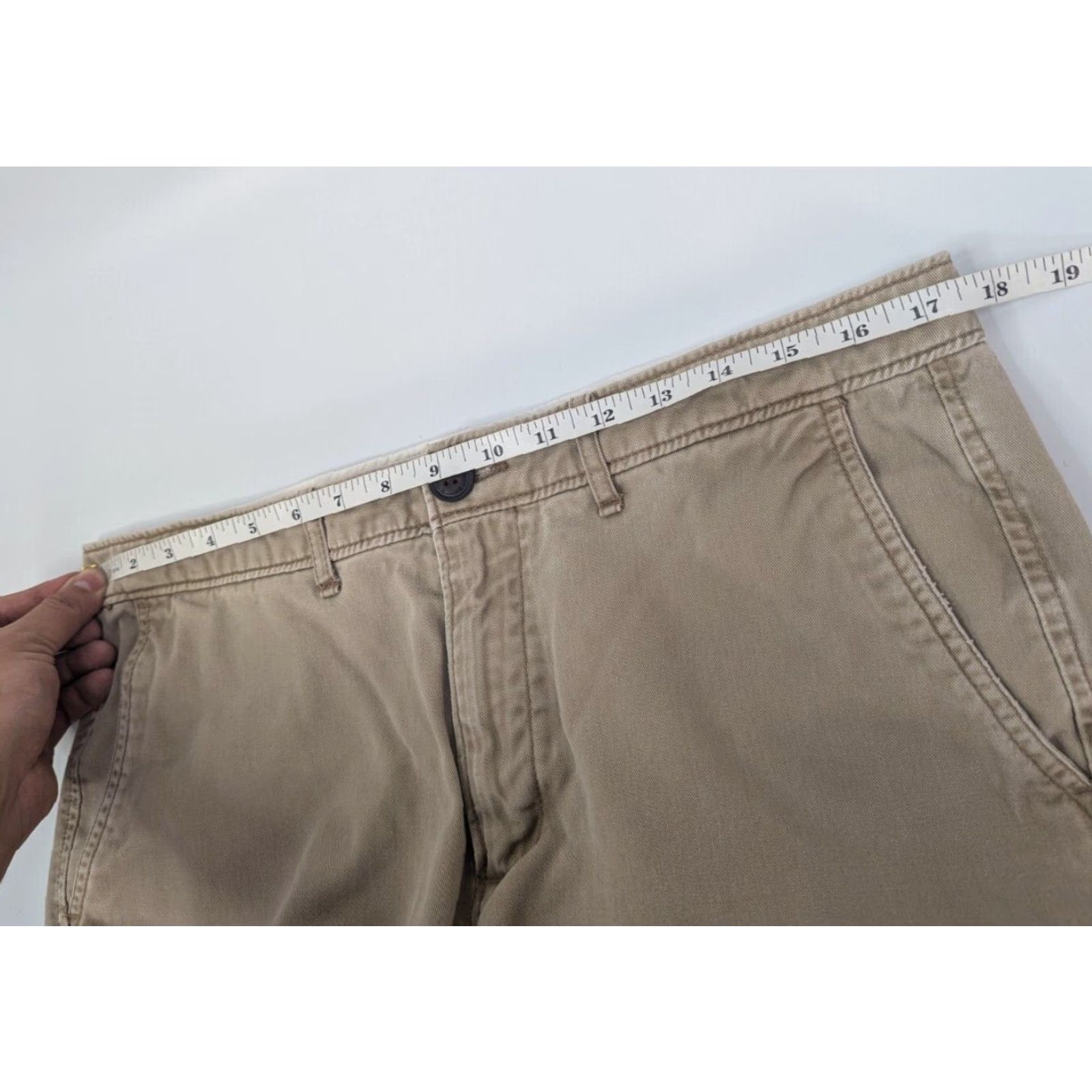 Abercrombie & Fitch Abercrombie & Fitch Pants Mens 34x32 Chino Casual Cotton Tan Beige Khaki Regular Straight Front 29 In Inseam 29" 34x32 Size US 34 / EU 50 - 7 Thumbnail