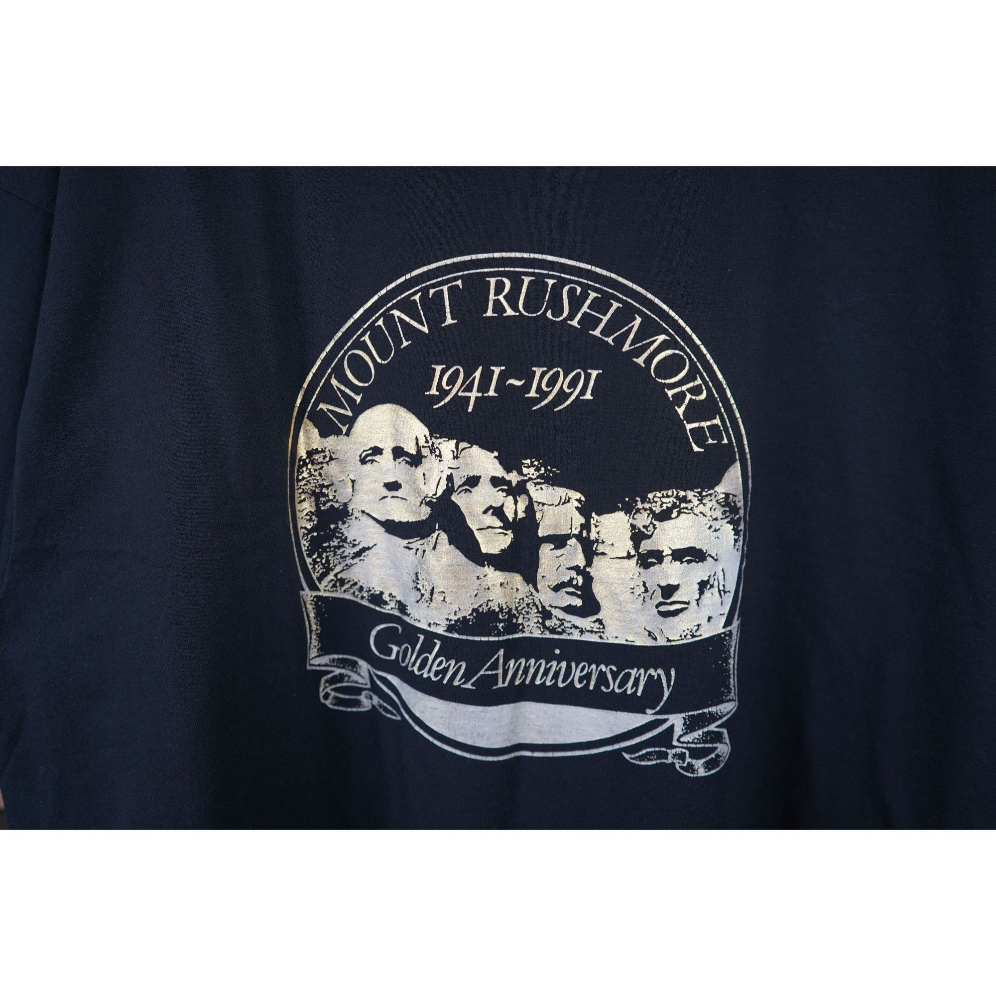 Vintage Black Vintage 90s Mount Rushmore Tshirt XL #476 Size US XL / EU 56 / 4 - 3 Thumbnail