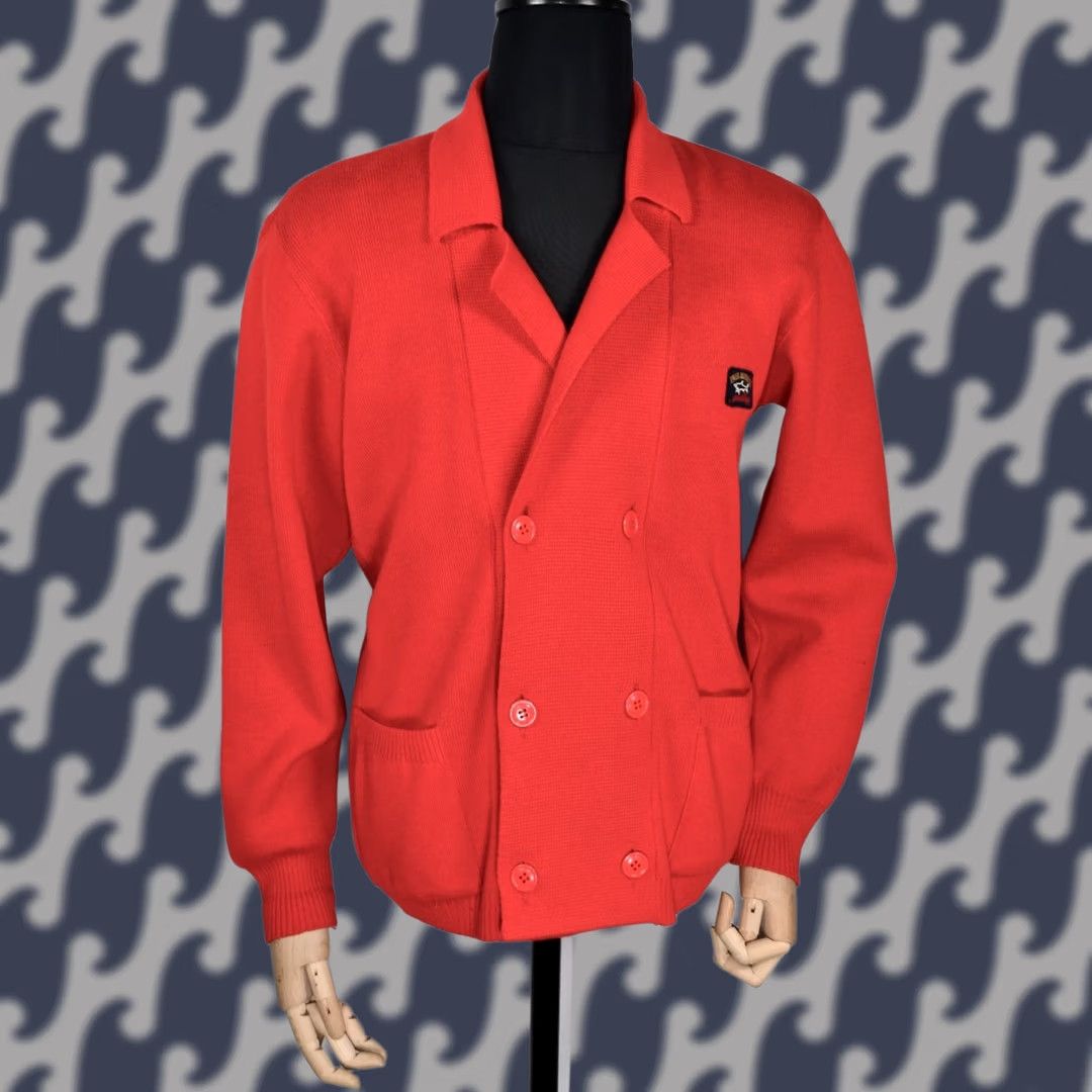 Paul & Shark VINTAGE Paul & Shark Yachting Cardigan Sweater Sleeve Long Size L Red Wool Acrylic Knit Logo Men's Size US L / EU 52-54 / 3 - 1 Thumbnail