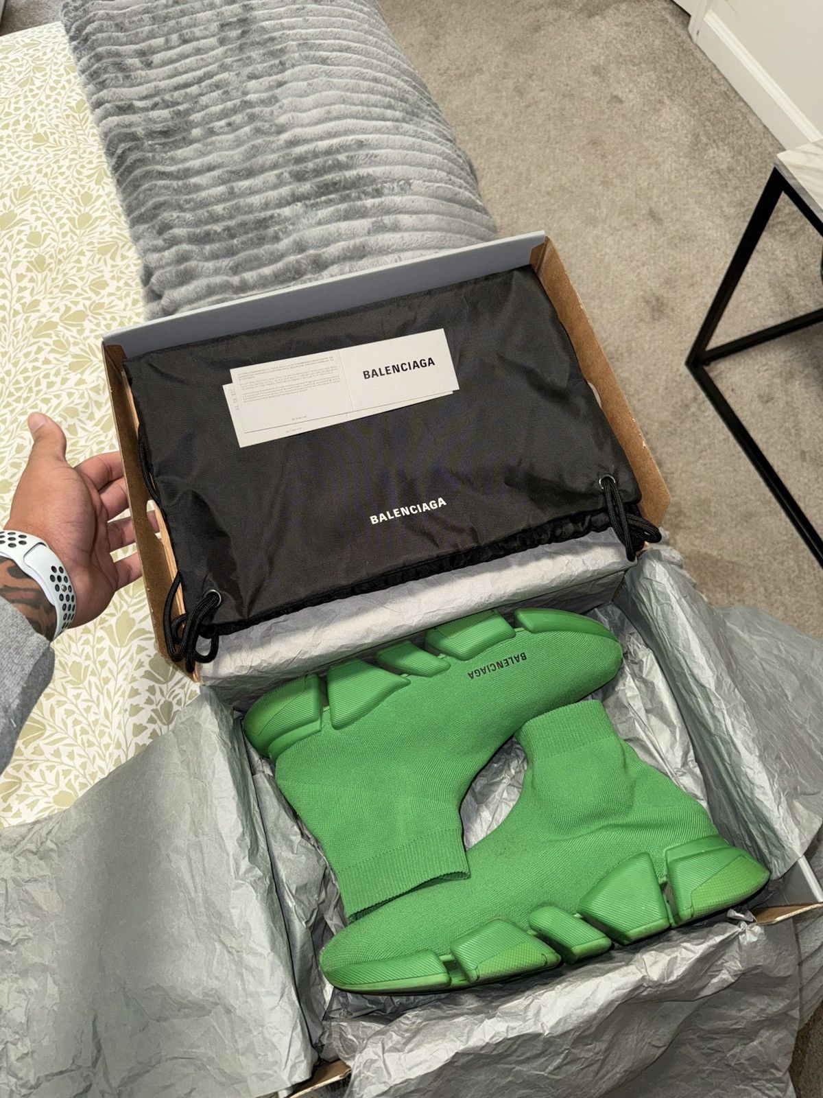 Balenciaga Balenciaga Green Sock Sneakers - Size E 45 Size US 12 / EU 45 - 5 Thumbnail