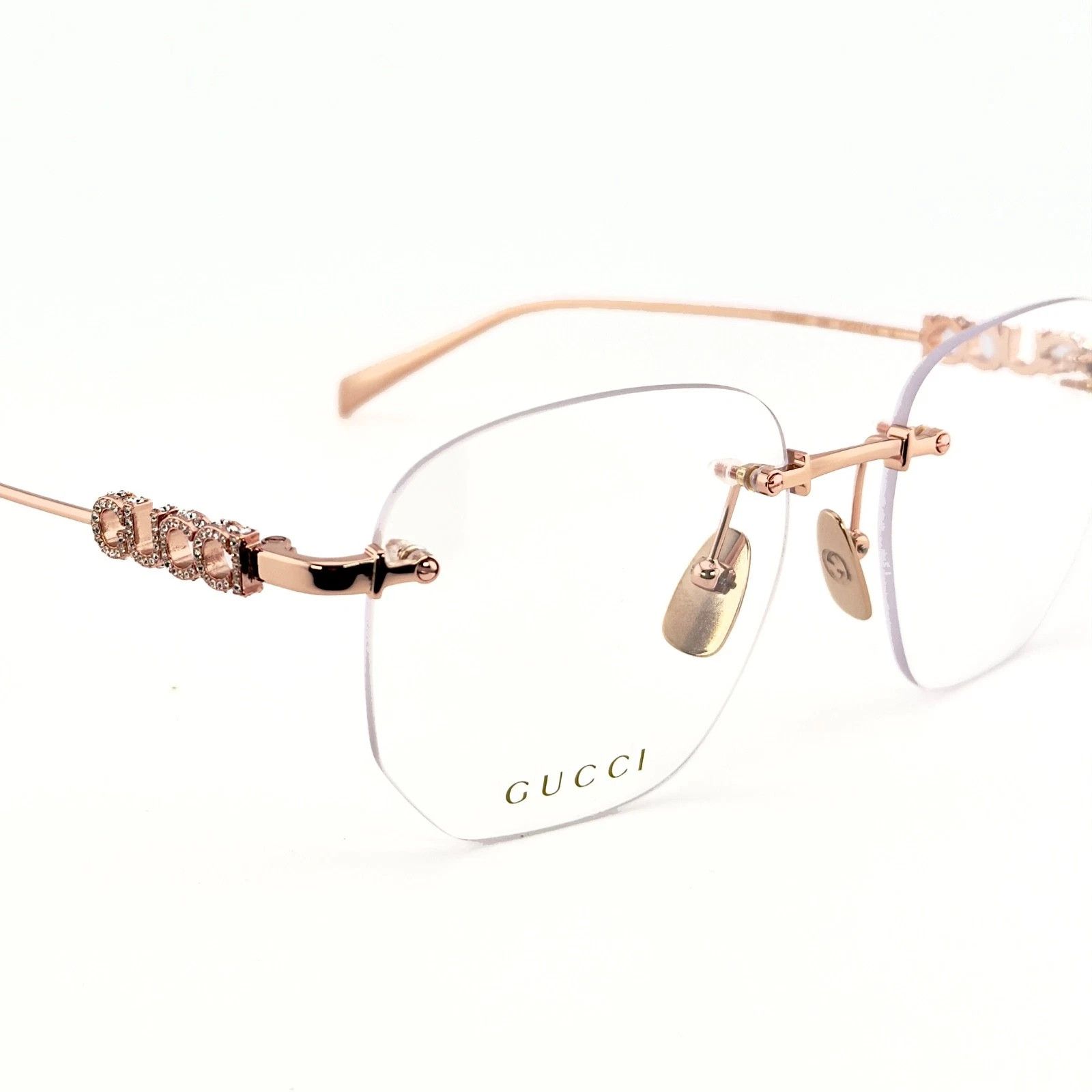 Gucci GUCCI GG1806O 1806 Rose Gold Crystal Logo Metal Optical 003 Size ONE SIZE - 9 Thumbnail