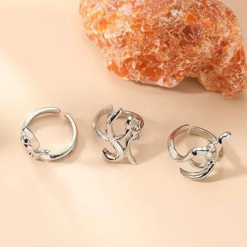 Jewelry Tribal Rings Veins Silver Spikes Cyberpunk Art Psychedelic Size ONE SIZE - 3 Thumbnail