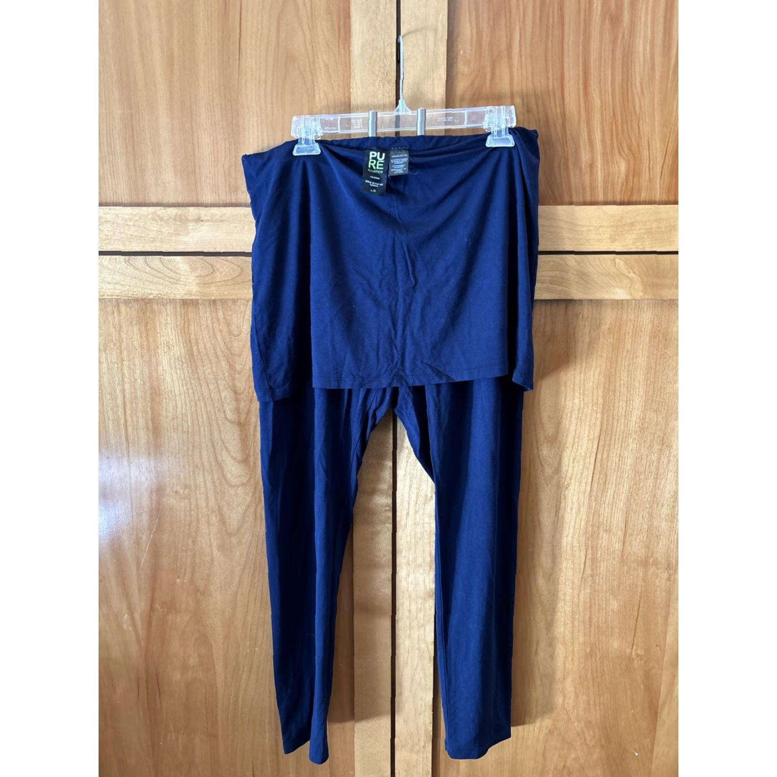 Vintage Pure Essence Urbanology L Navy Blue Bamboo Spandex Skirted Legging Pull On Regular Womens Size L / US 10 / IT 46 - 2 Thumbnail