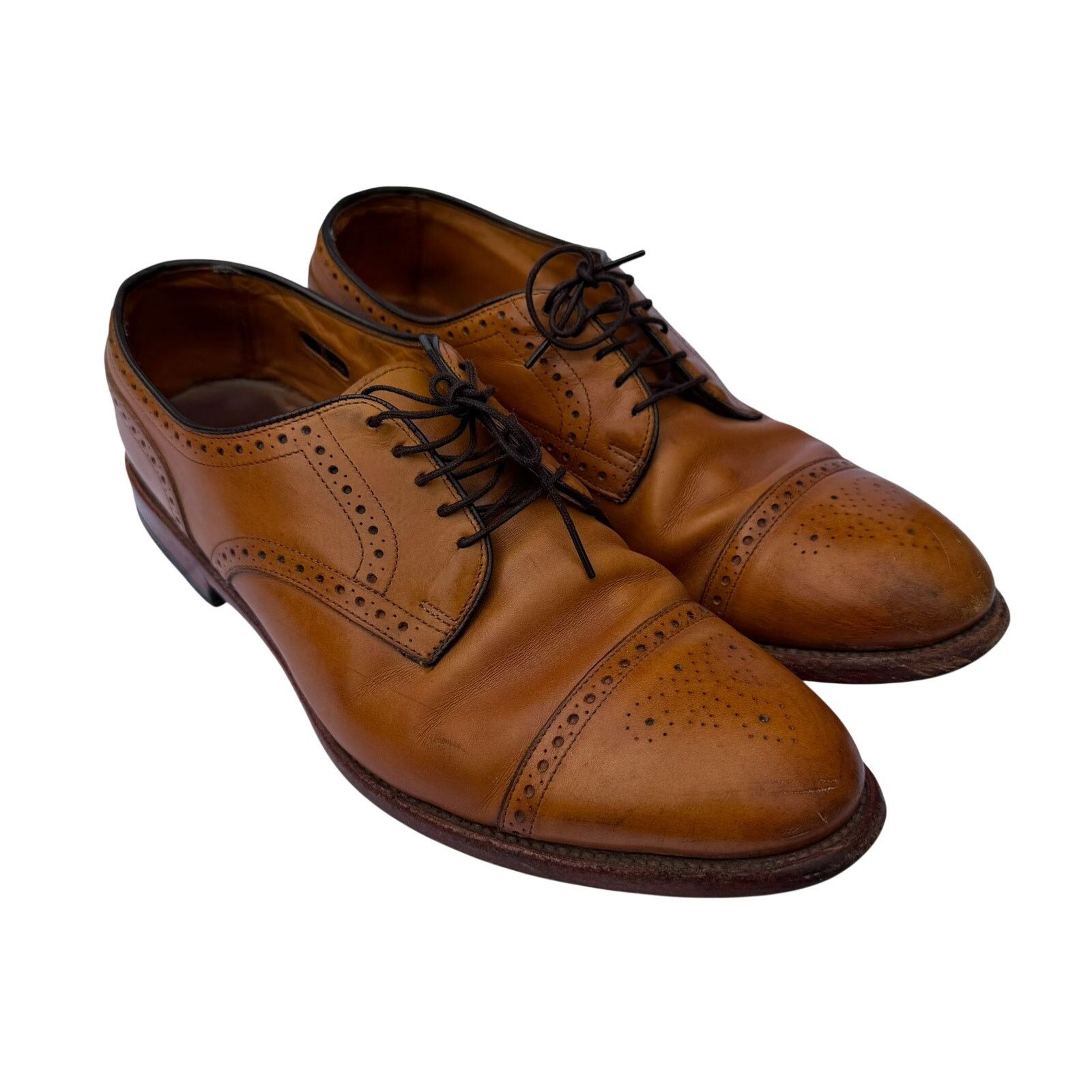 Allen Edmonds Allen Edmonds Colton Cap Toe Derby Tan Leather 10.5D Size US 10.5 / EU 43-44 - 2 Thumbnail