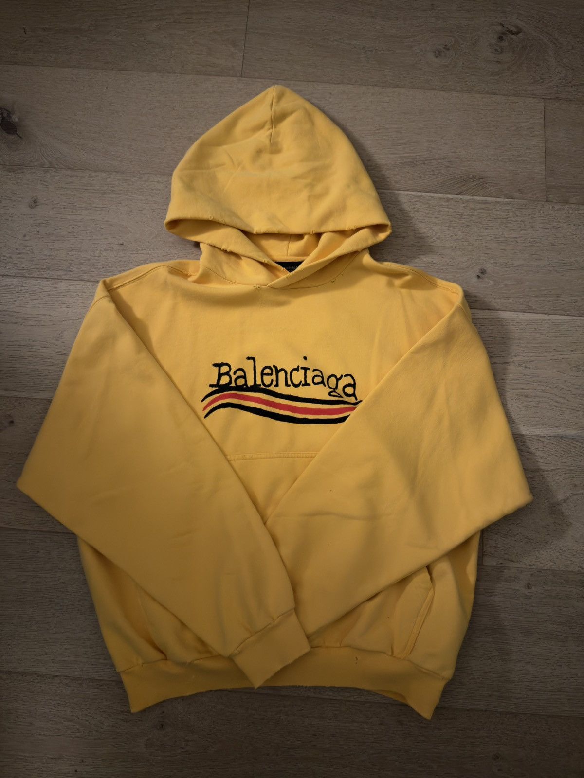Balenciaga S23 Balenciaga Drawn Political Campaign Yellow Hoodie Size US XS / EU 42 / 0 - 1 Thumbnail