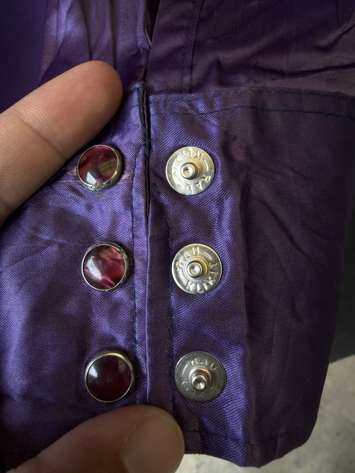 Wrangler Vintage 70s Wrangler Purple 100% Acetate Western Shirt (32) Size S / US 4 / IT 40 - 15 Thumbnail