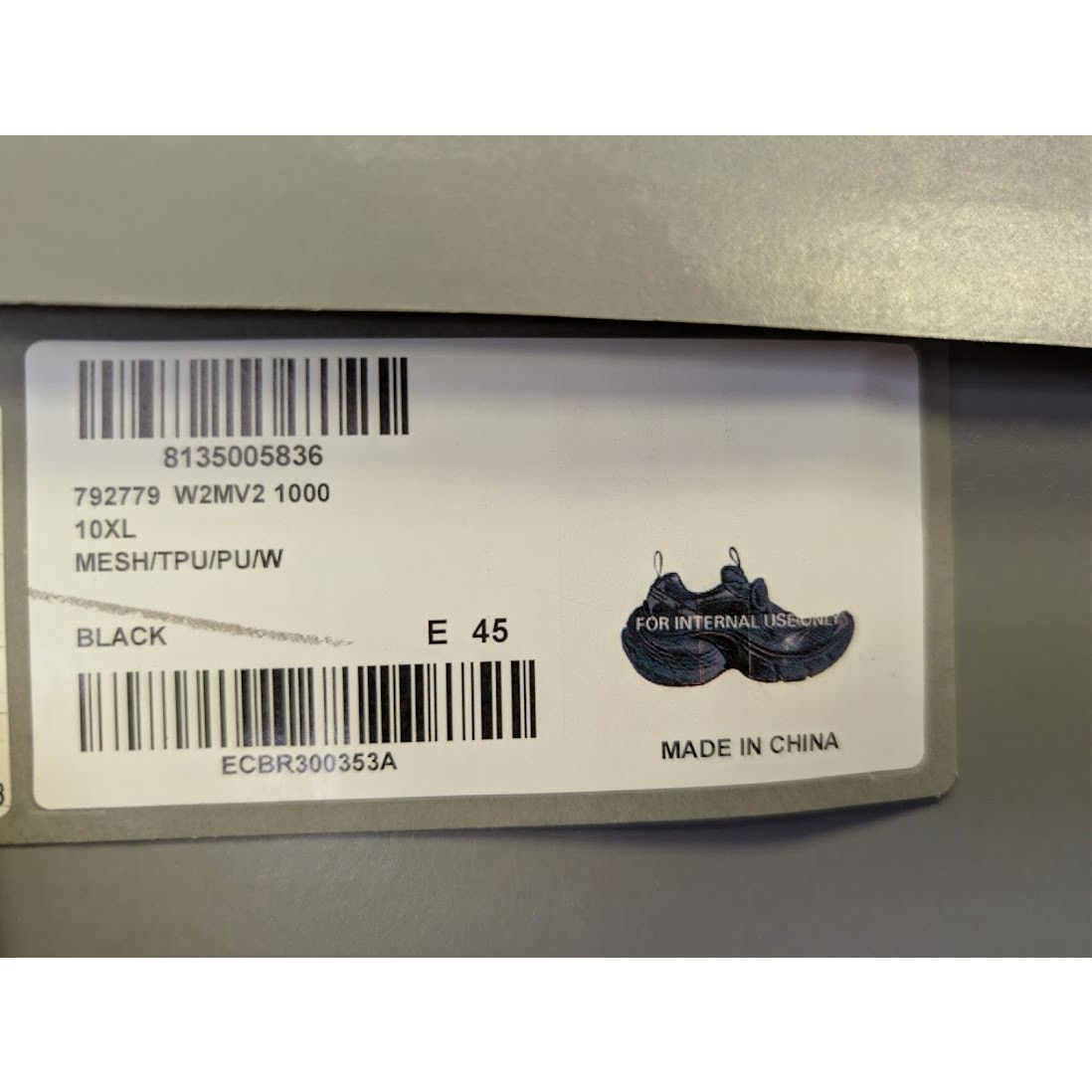 Balenciaga o1rshd1 Q:2 / 10XL Mesh Sneaker TPU PU Sneakers in Black Size US 12 / EU 45 - 20 Thumbnail