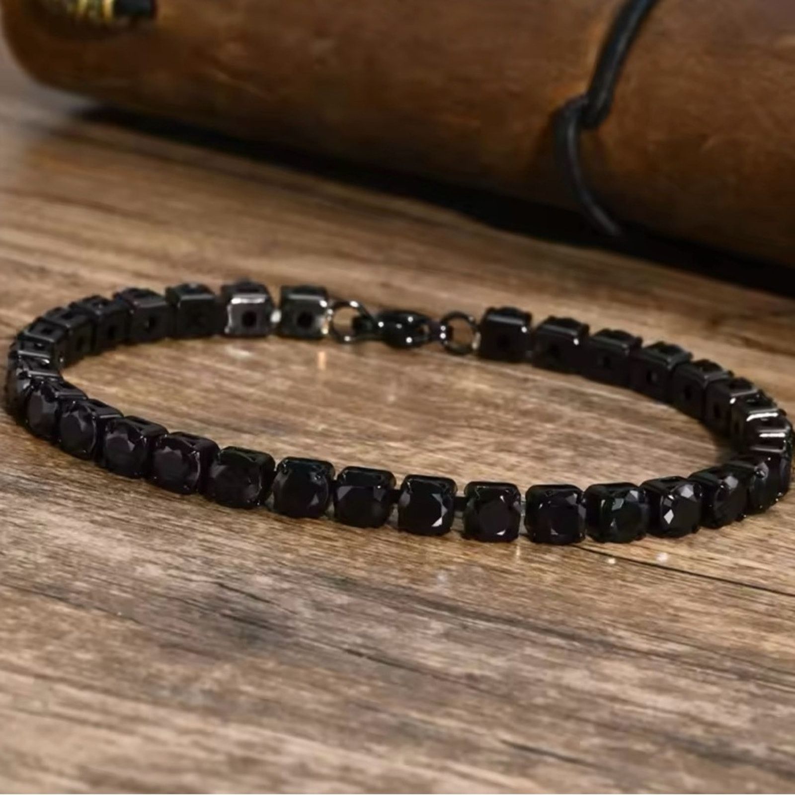 Other 5mm Black Tennis Bracelets for Men Women 7.5” Size ONE SIZE - 2 Thumbnail