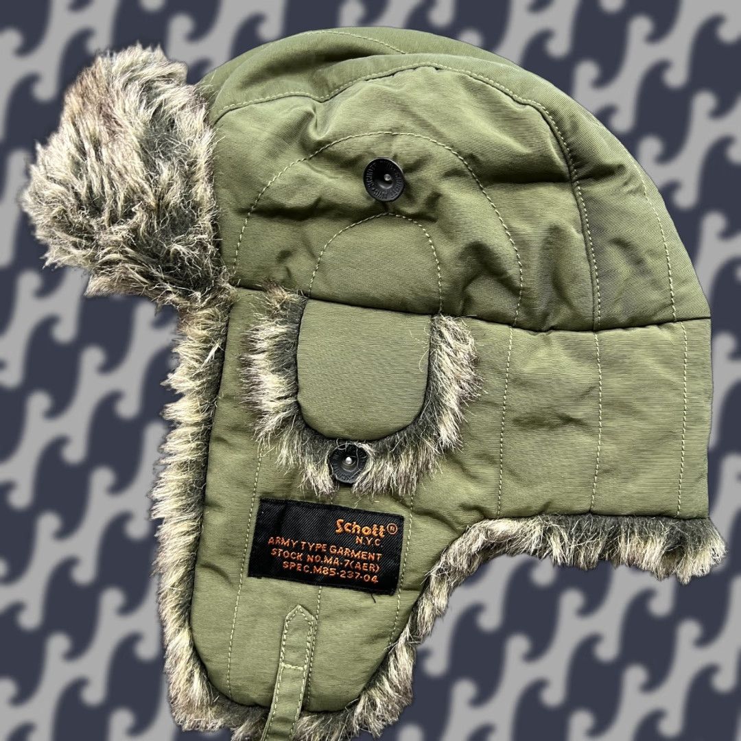 Vintage VINTAGE Schott NYC Trapper Hat One Size Green Size ONE SIZE - 1 Thumbnail