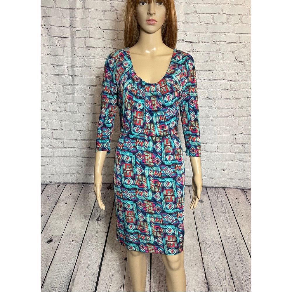 Marc Jacobs Marc New York Andrew Mark 3/4 Sleeve Pleated Bodycon Dress Size M / US 6-8 / IT 42-44 - 1 Thumbnail