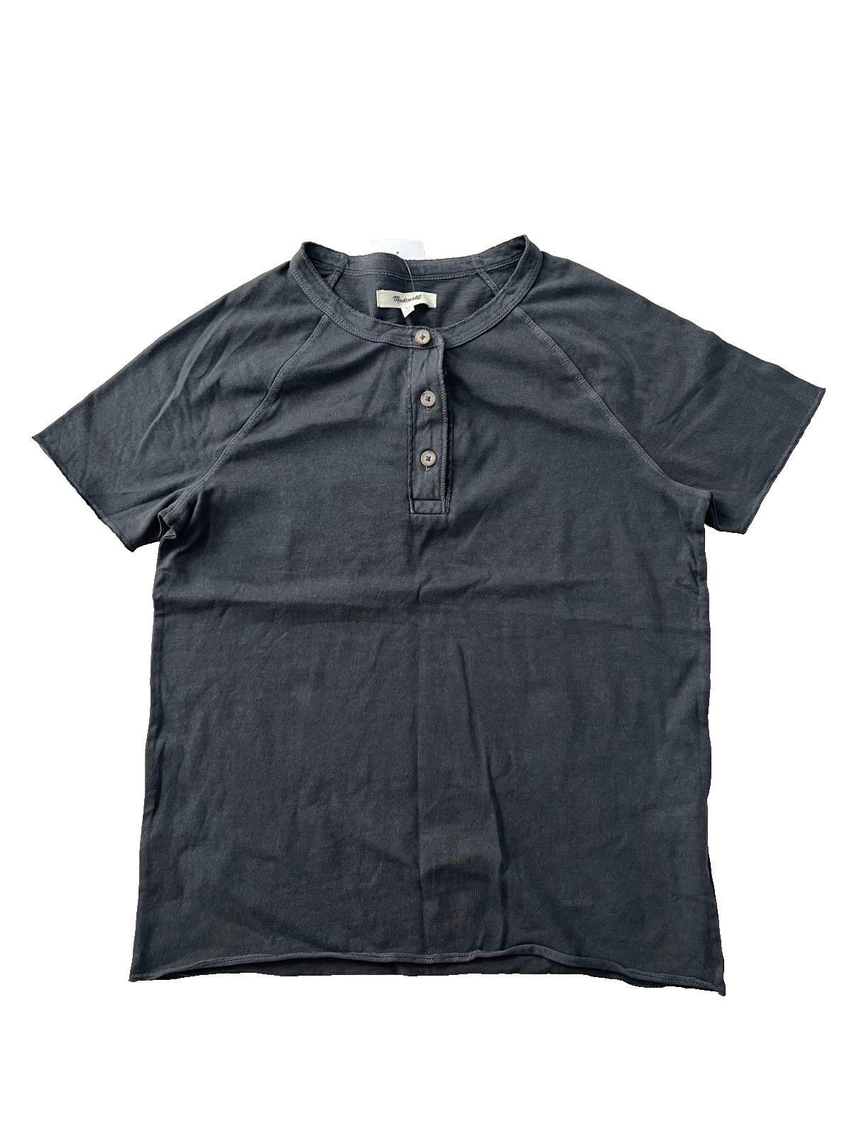 Madewell Madewell Bells Cotton Henley T-Shirt Grey ( XS ) Size XS / US 0-2 / IT 36-38 - 1 Thumbnail