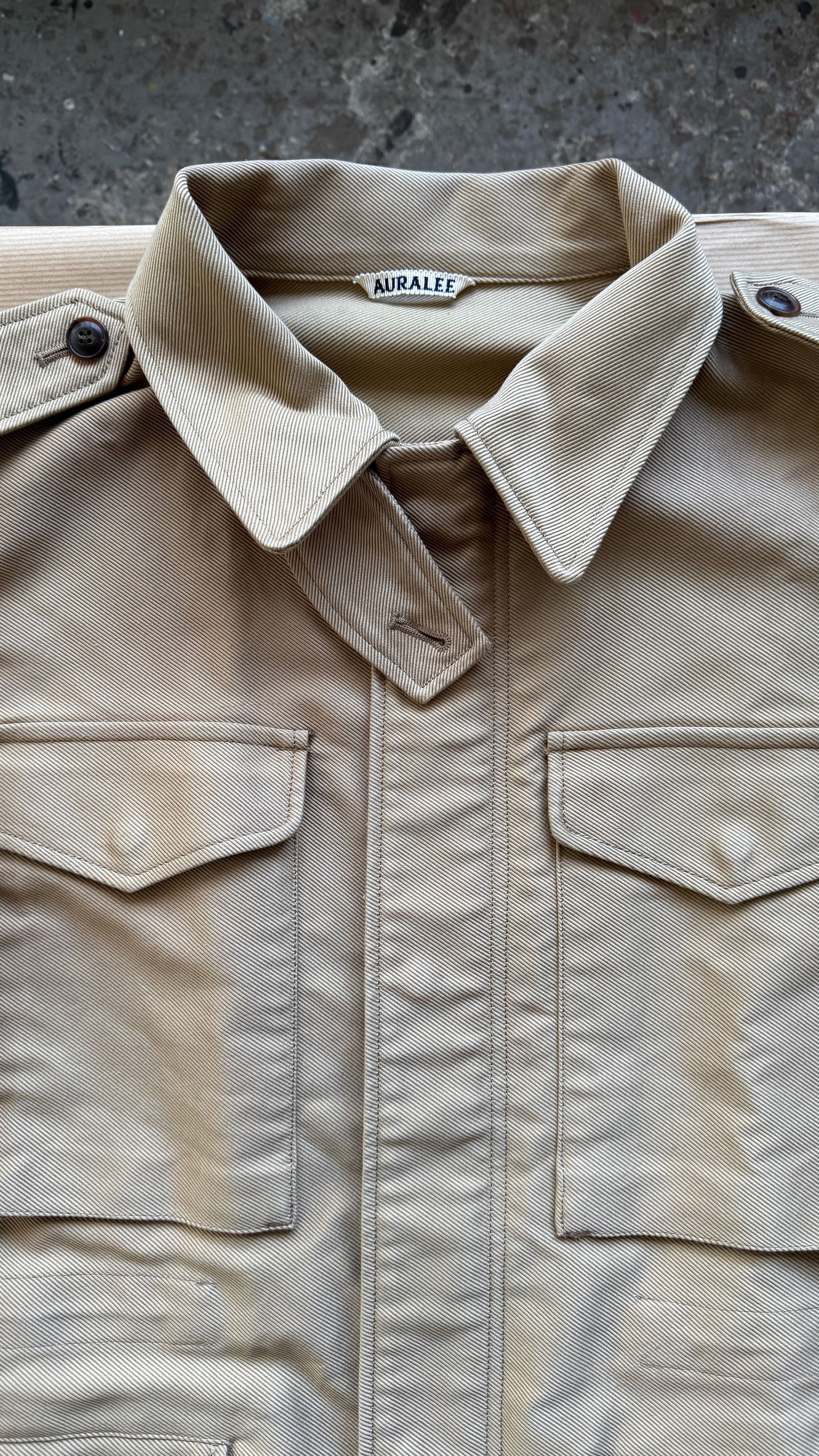 Auralee aa . 3 . M65 WASHED DOUBLE CLOTH FIELD JACKET . A6SB01AR Size US S / EU 44-46 / 1 - 8 Thumbnail