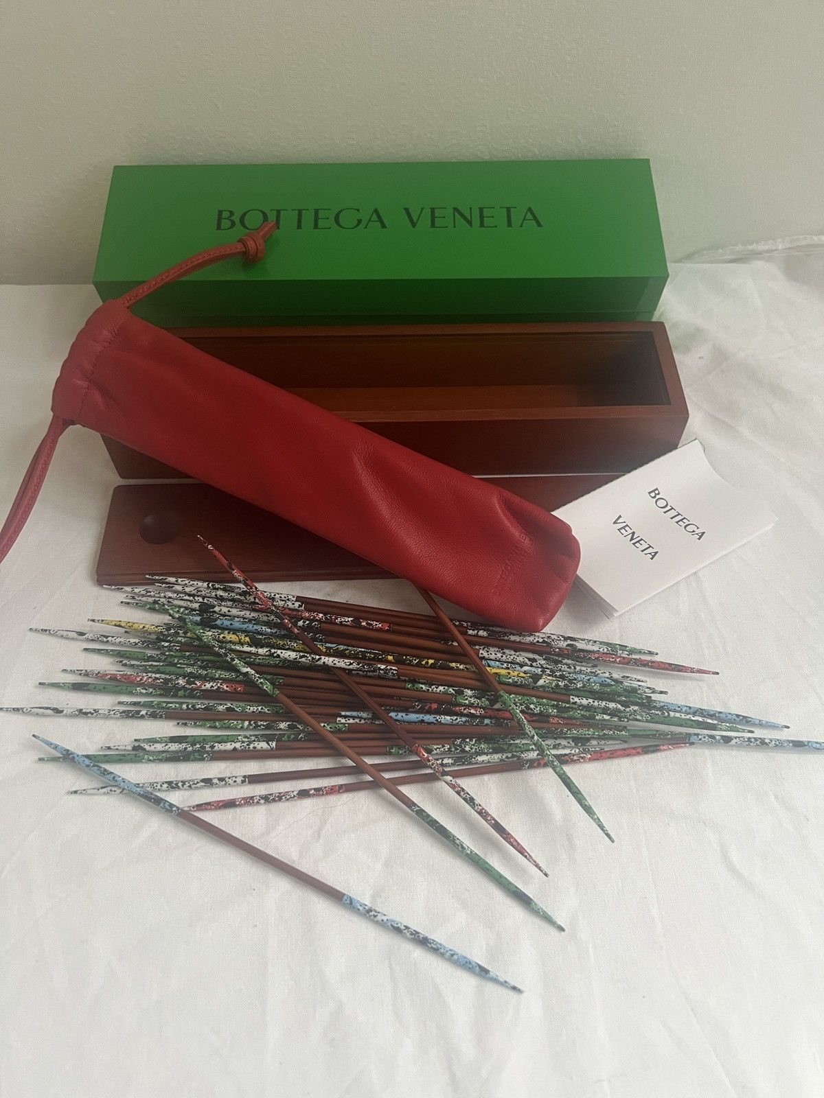 Bottega Veneta 🟢 Bottega Veneta Mikado leather pouch with wooden box Size ONE SIZE - 3 Thumbnail