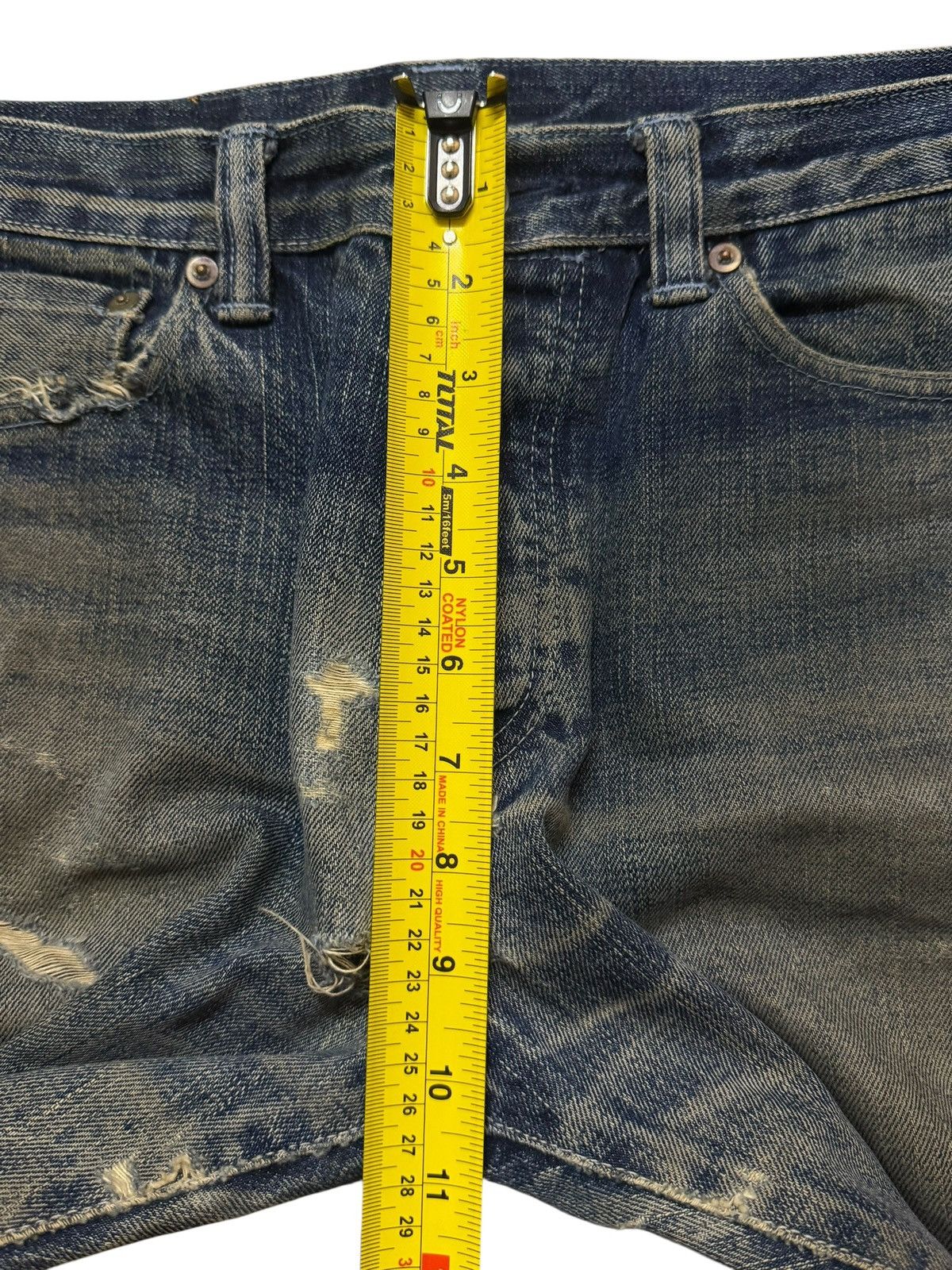 Blue Blue Japan Vintage 90s Japan Blue Corn Selvedge Mud Wash Distressed Size US 30 / EU 46 - 15 Thumbnail