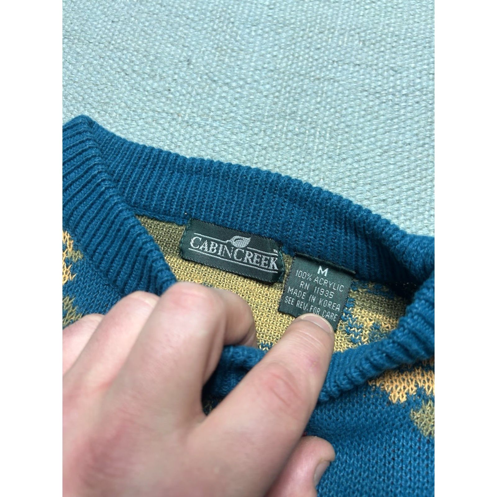 Vintage Vintage Cabin Creek Blue Acrylic Knit Pullover Floral Adult Medium User: Vintage Cabin Creek Blue Acrylic Knit Pullover Floral Adult Medium Size M / US 6-8 / IT 42-44 - 4 Thumbnail