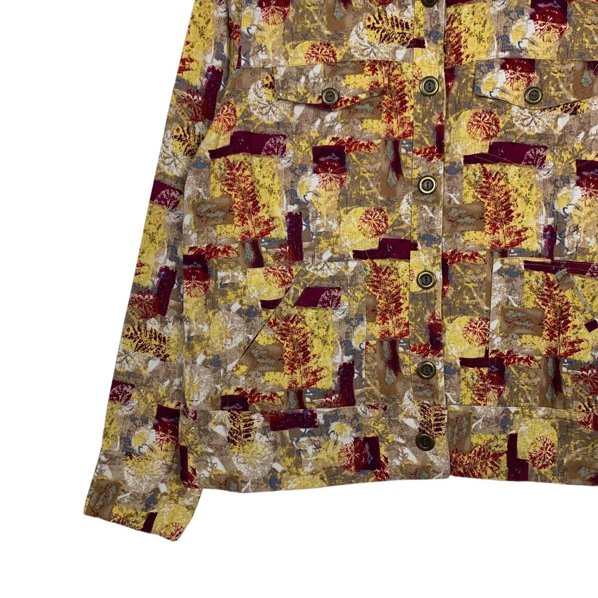 Japanese Brand CHRISTOPHER BANKS Abstract Leaf Print Shirt Jacket #2155-C95 Size M / US 6-8 / IT 42-44 - 3 Thumbnail