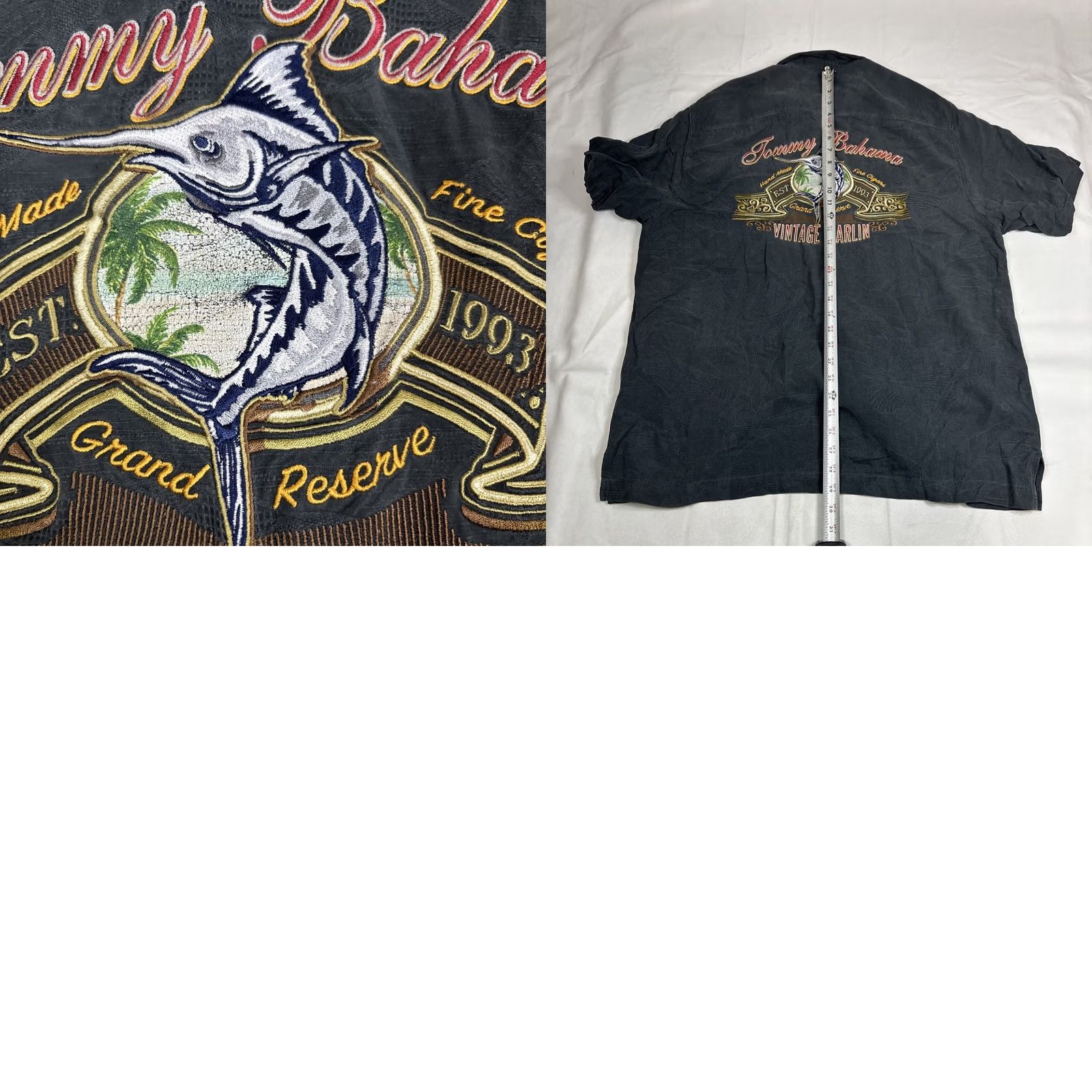 Tommy Bahama Tommy Bahama Silk Shirt Button-up Short Sleeve Black L Floral Print Mens Shirt Size US L / EU 52-54 / 3 - 8 Thumbnail