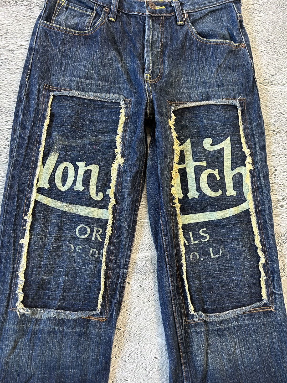Ed Hardy Von Dutch jeans big logo Y2K denim pants Size US 30 / EU 46 - 4 Thumbnail