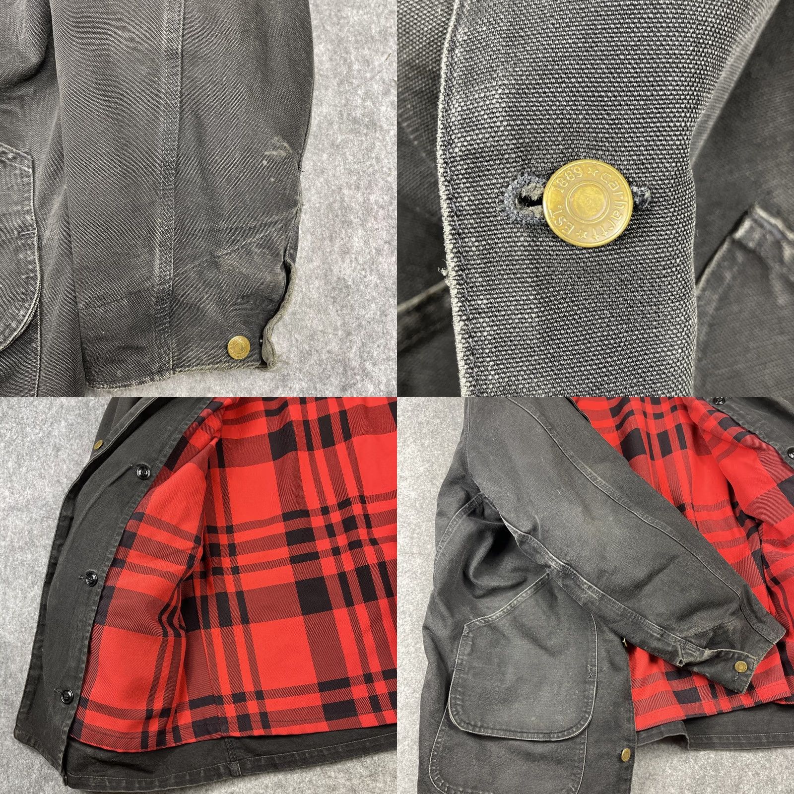 Carhartt VINTAGE Carhartt Jacket Lg Black BuffaloPlaid Removable Liner USA RARE 90s CW105 Mens Size US L / EU 52-54 / 3 - 8 Thumbnail