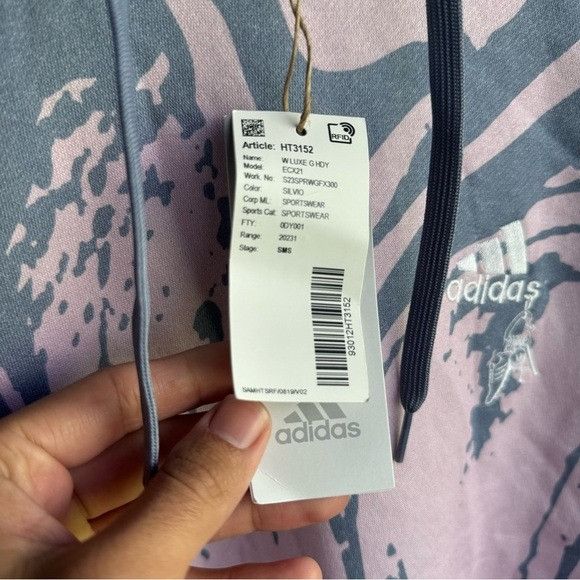 Adidas NWT ADIDAS WOMEN’S LUXE G HOODIE SAMPLE4U SILVER VIOLET SZ S Size S / US 4 / IT 40 - 6 Thumbnail