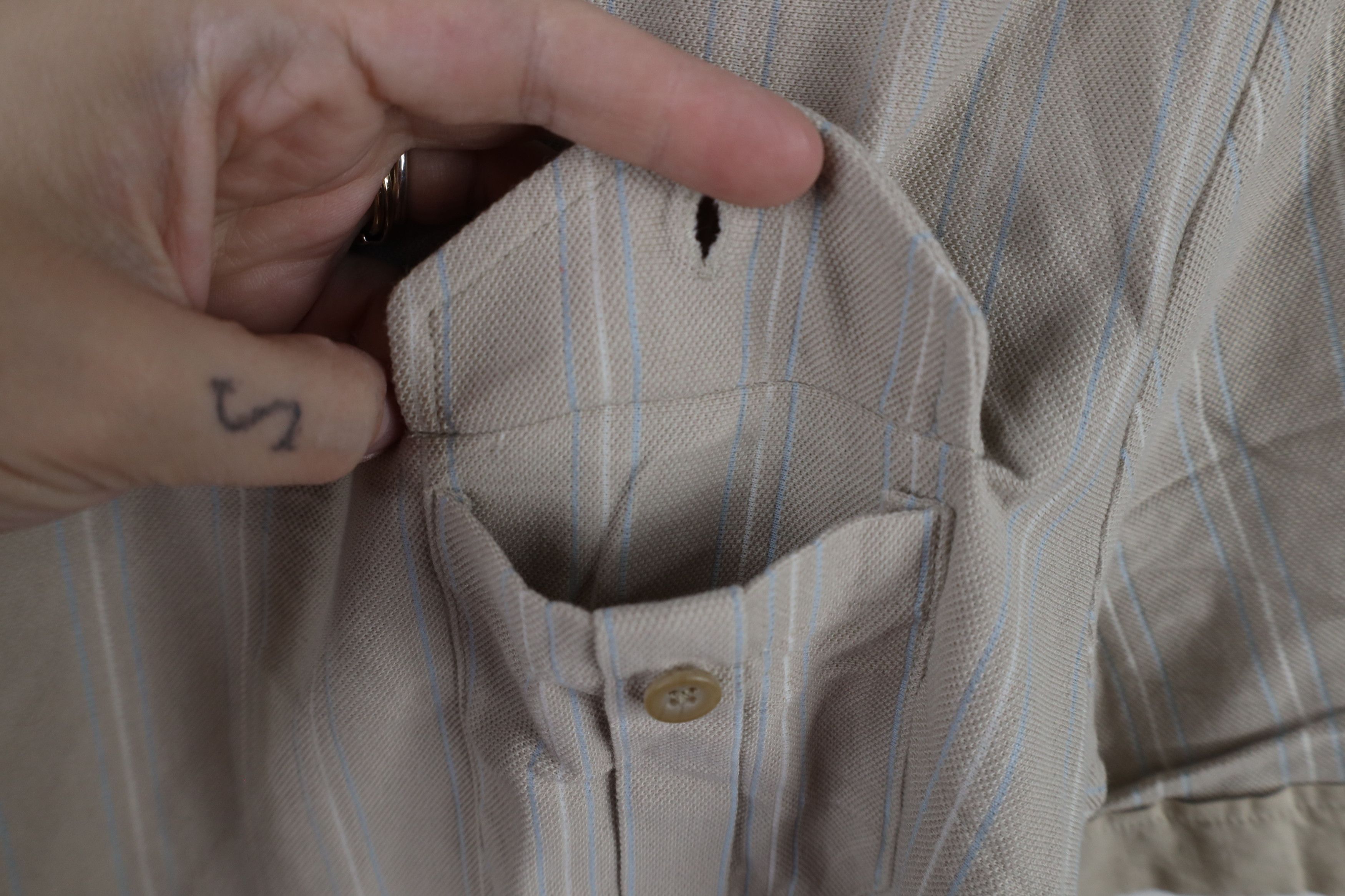 Vintage Vintage Streetwear Cotton Blend Striped Collared Polo Shirt Size US L / EU 52-54 / 3 - 4 Thumbnail