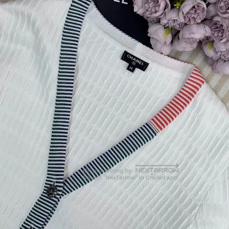 Chanel Chanel 19P two-colour lace knitted cardigan coat Size XS / US 0-2 / IT 36-38 - 3 Thumbnail