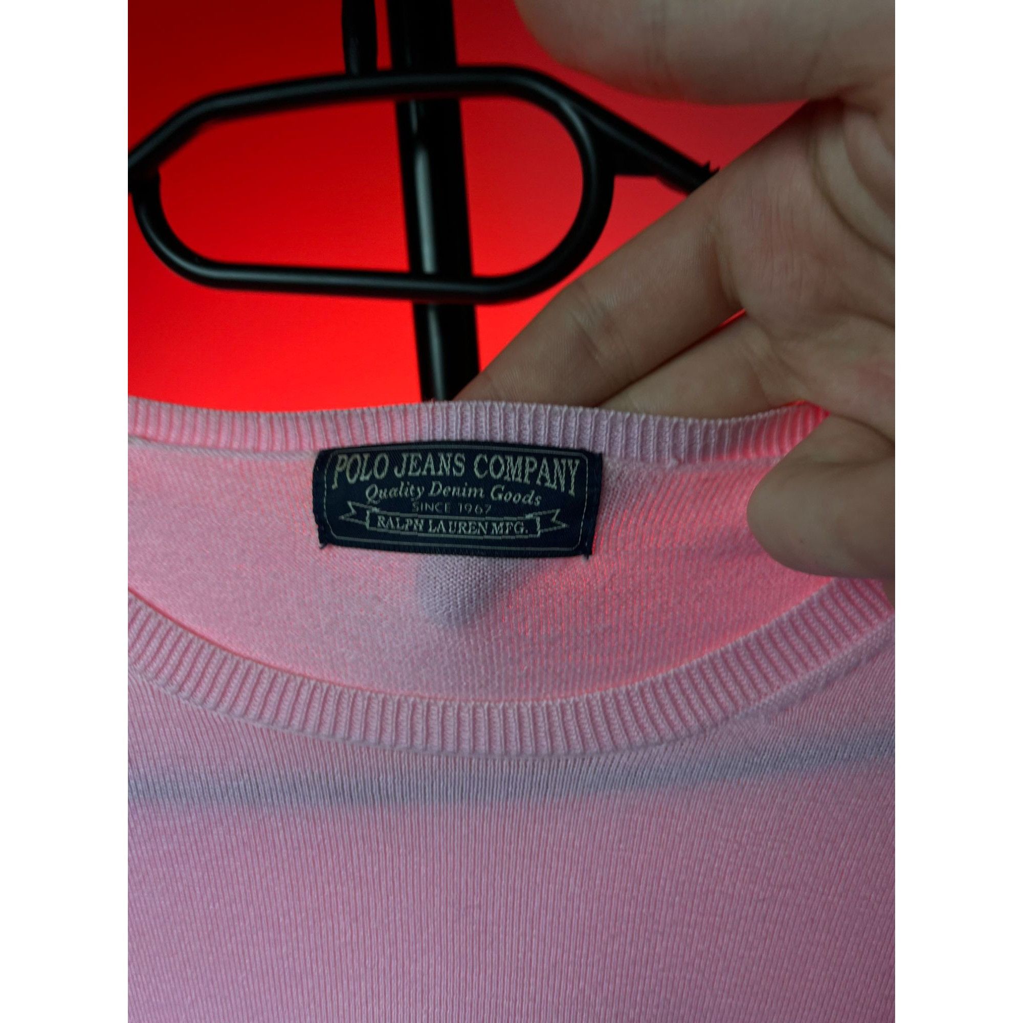 Polo Ralph Lauren × Ralph Lauren × Vintage Vintage Polo Jeans Ralph Lauren Pink Sweatshirt RL Flag Logo Size US L / EU 52-54 / 3 - 2 Thumbnail