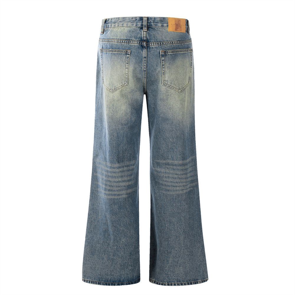 Jean Men's hippie trendy loose washed flared jeans Size US 32 / EU 48 - 2 Thumbnail