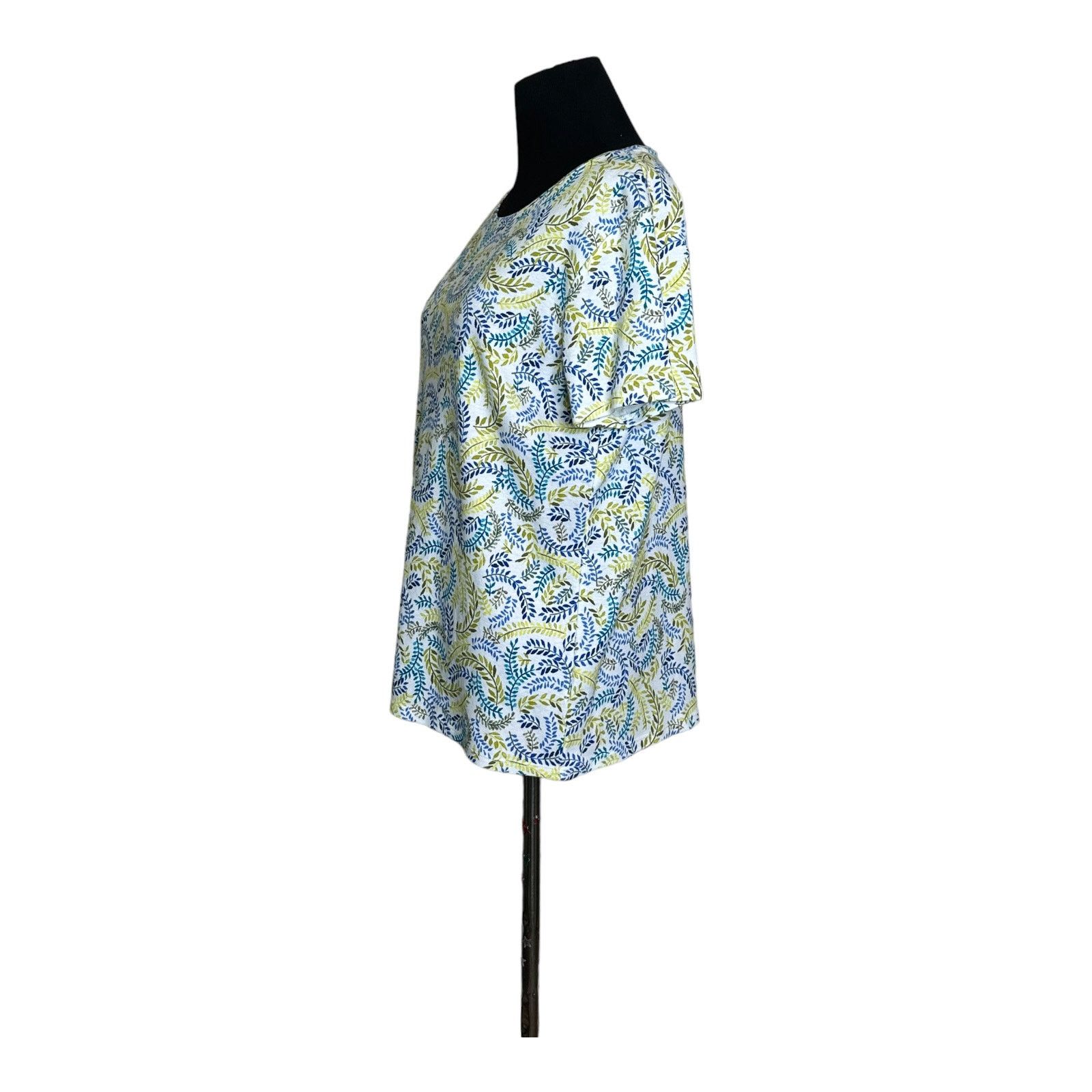 Croft & Barrow Croft & Barrow white leaves print short sleeves tee size PM Size M / US 6-8 / IT 42-44 - 6 Thumbnail