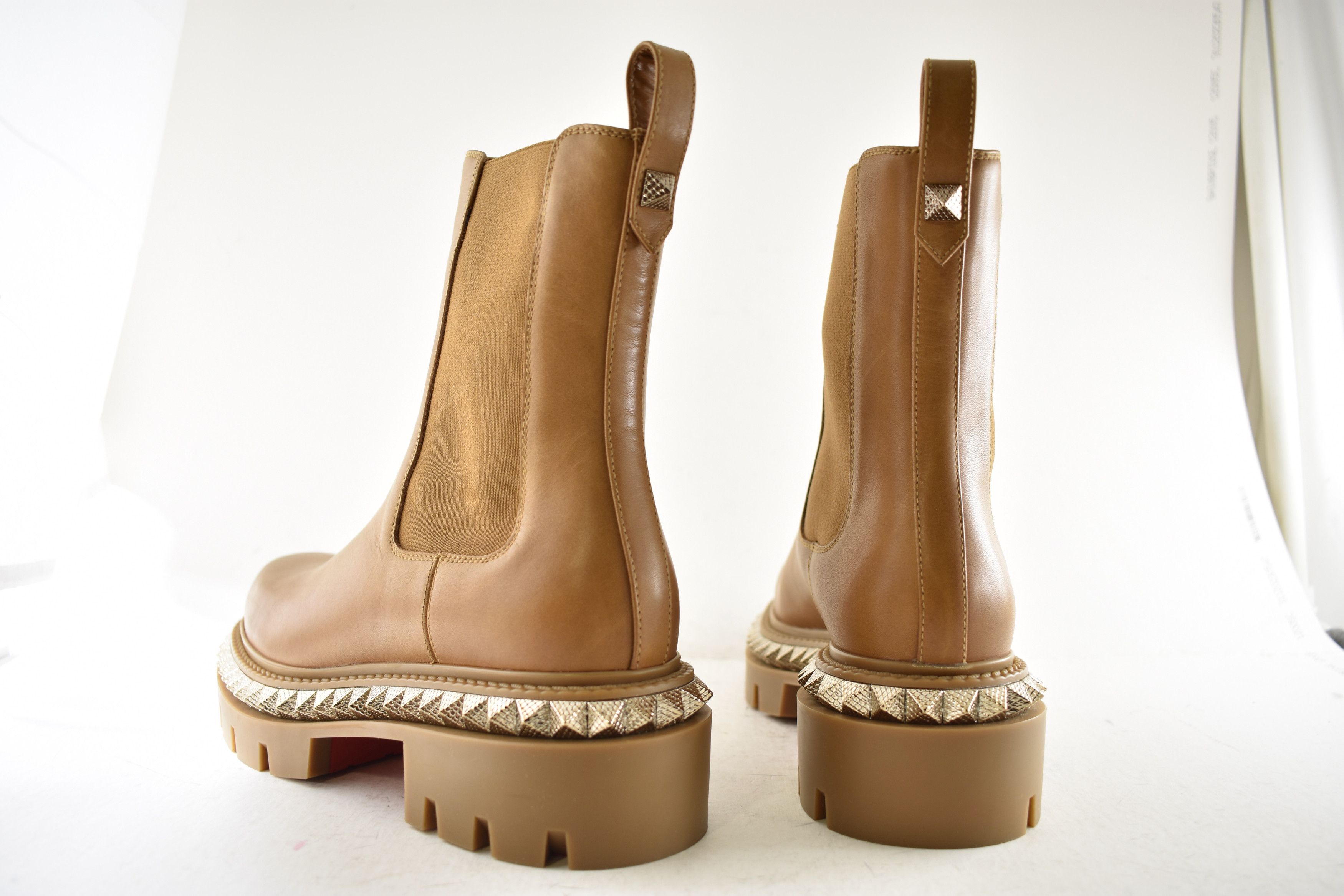 Christian Louboutin St Emilia Pyraclou Flat Terra Brown Chelsea Lug Boot 38 Size US 8 / IT 38 - 21 Thumbnail