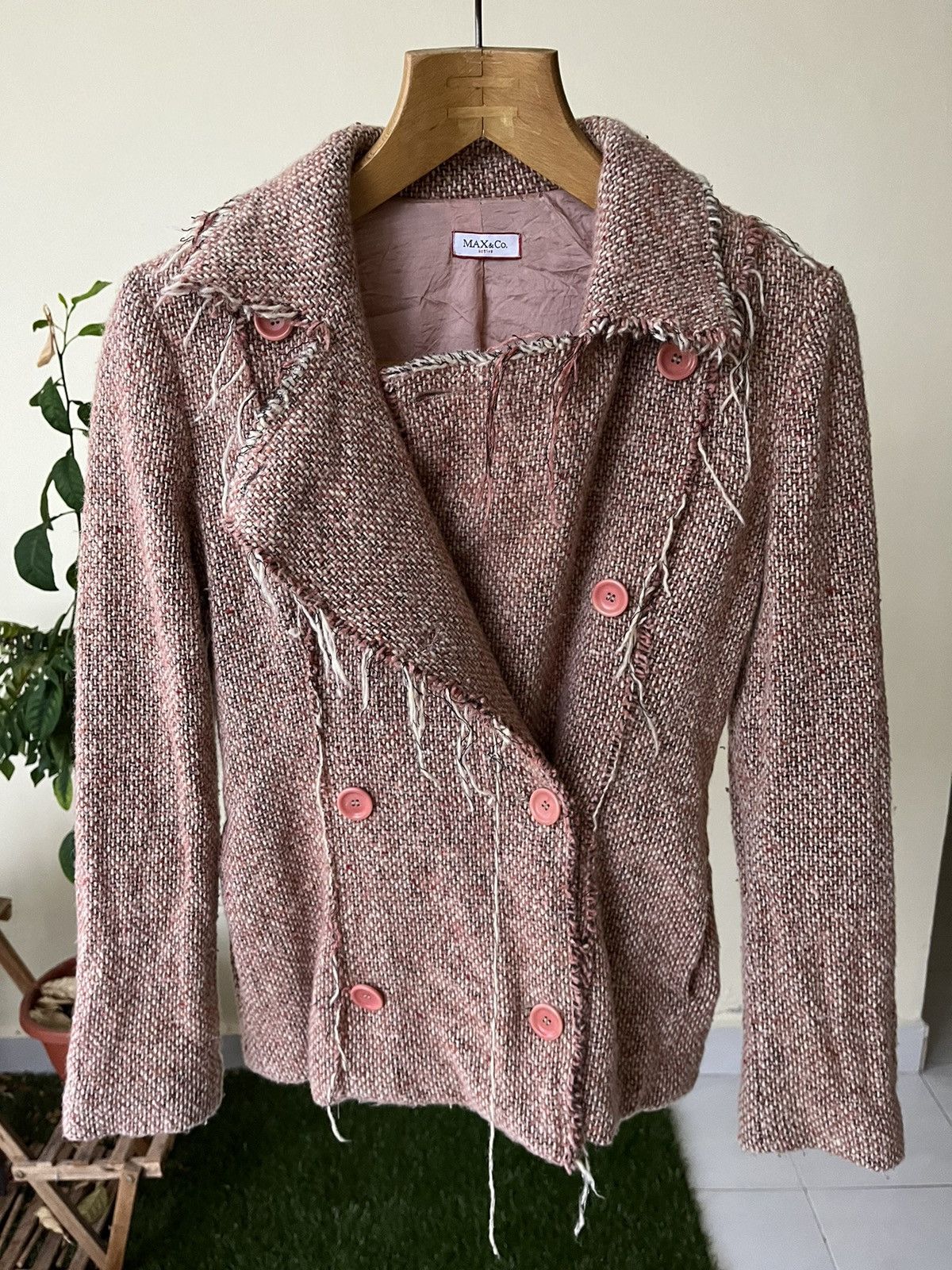 MAX&Co. × Max Mara Rare 💥 Max & Co by Max Mara Tweed Coat Size XS / US 0-2 / IT 36-38 - 2 Thumbnail