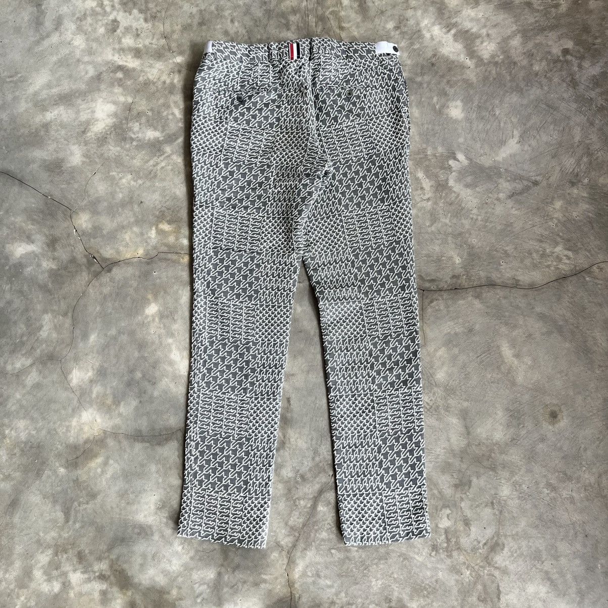 Thom Browne Thom Browne Grey Geometric Pattern Trousers Size US 36 / EU 52 - 2 Thumbnail