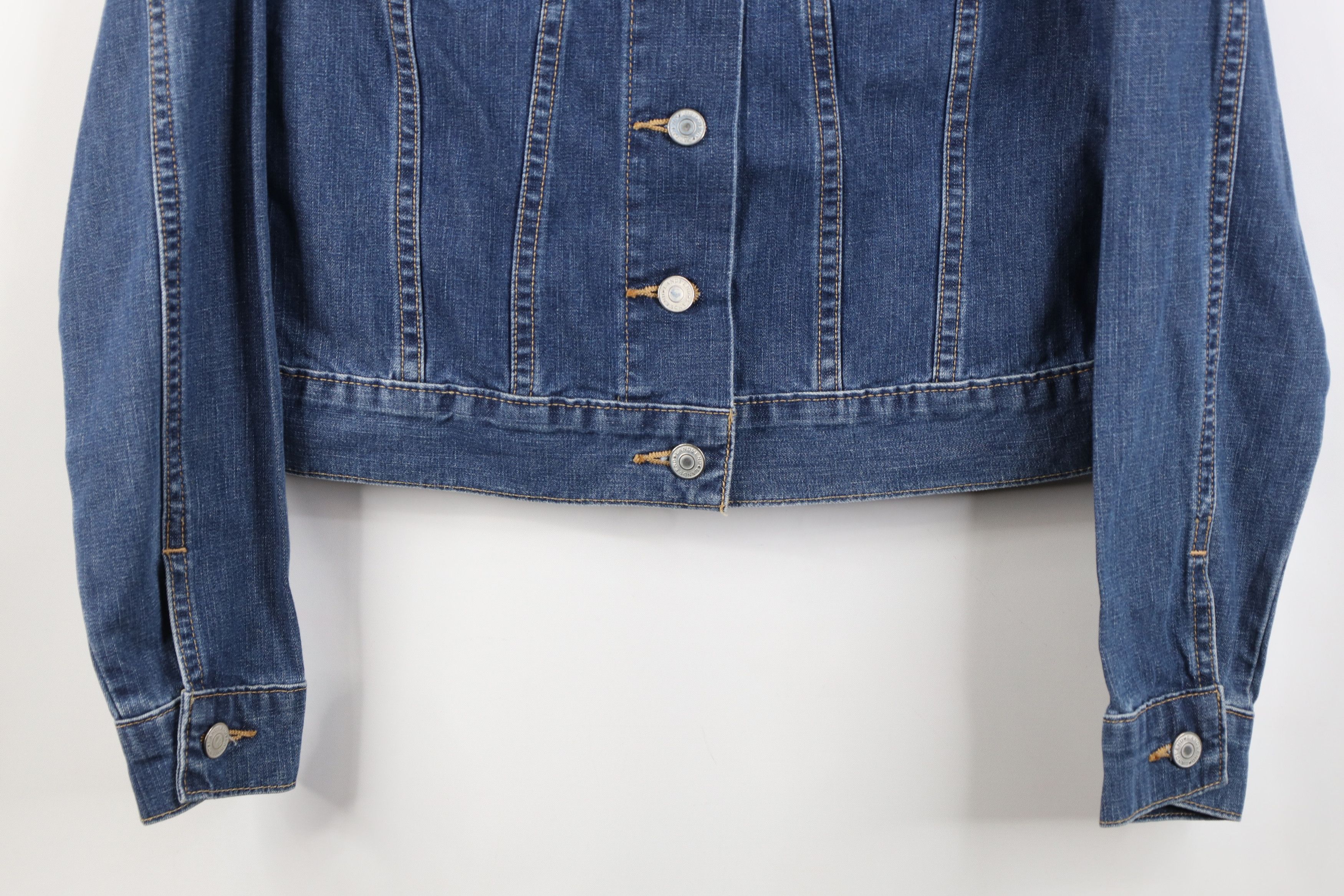 Lands' End Vintage 90s Y2K Lands End Babydoll Denim Jean Trucker Jacket Size XS / US 0-2 / IT 36-38 - 3 Thumbnail