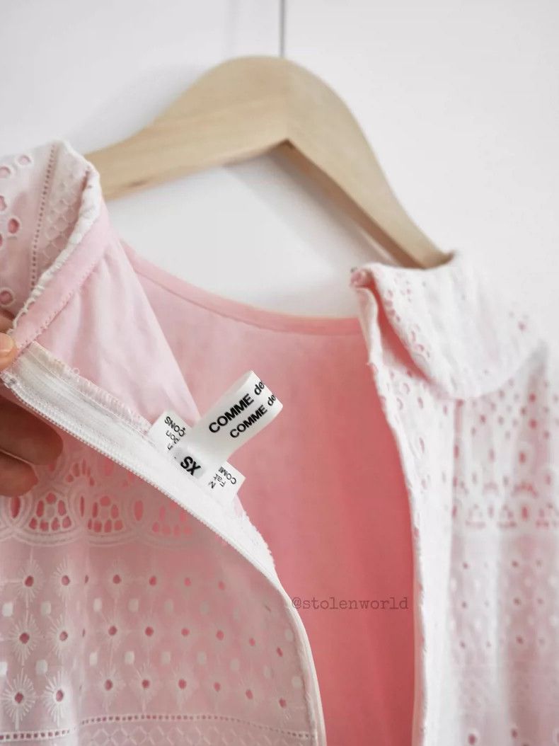 Comme des Garcons Comme Des Garcons Pale pink embroidered frill top Size XS / US 0-2 / IT 36-38 - 8 Thumbnail