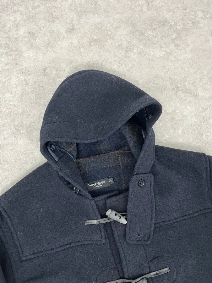 Yves Saint Laurent 1990s Yves Saint Laurent Classy Dark Navy Wool Duffle Coat Size US M / EU 48-50 / 2 - 5 Thumbnail
