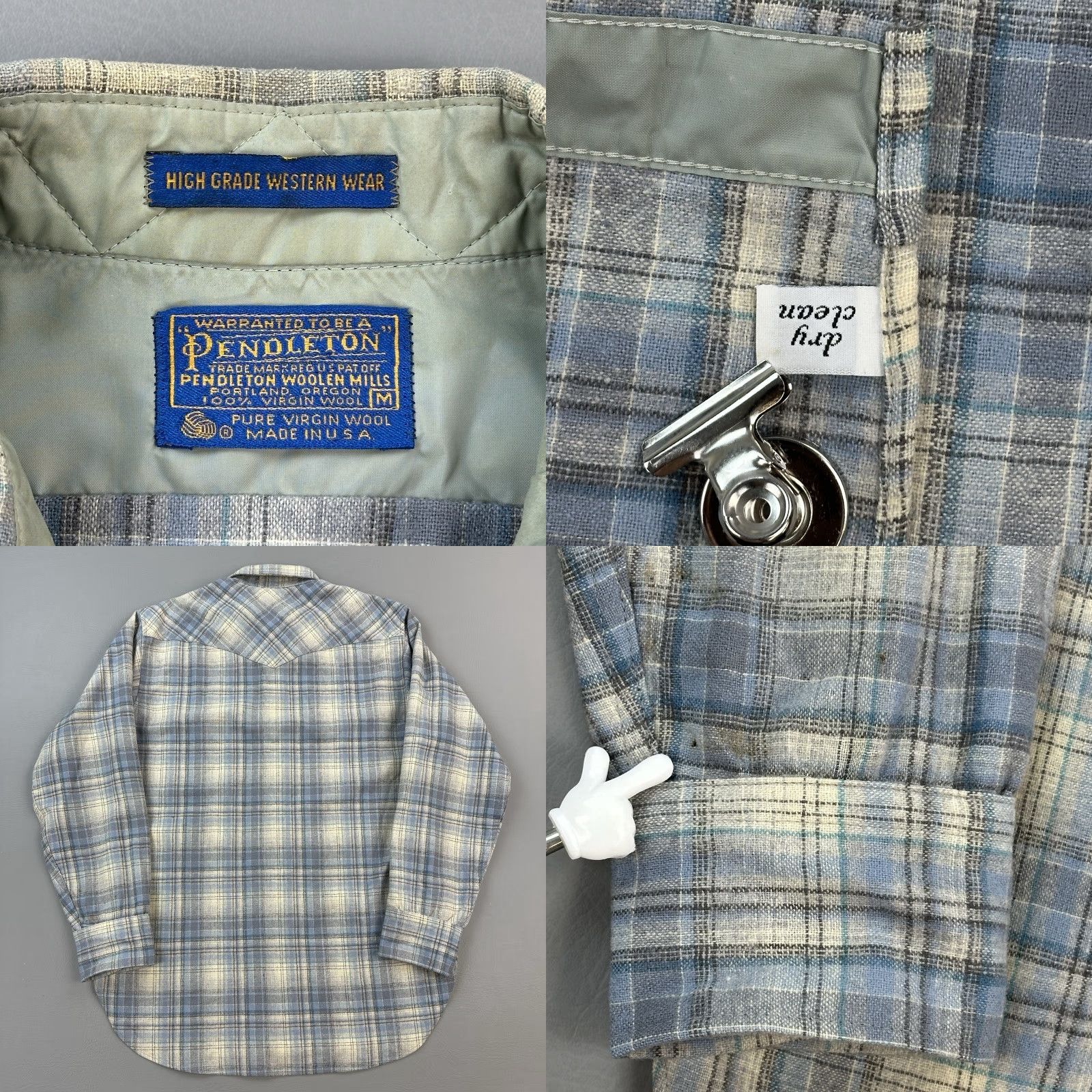 Pendleton VINTAGE Pendleton Shirt Mens M Wool Pearl Snap Western Wear USA Shirt Mens M Blue Plaid 70s Classic Cowboy Western Mens Size US M / EU 48-50 / 2 - 8 Thumbnail