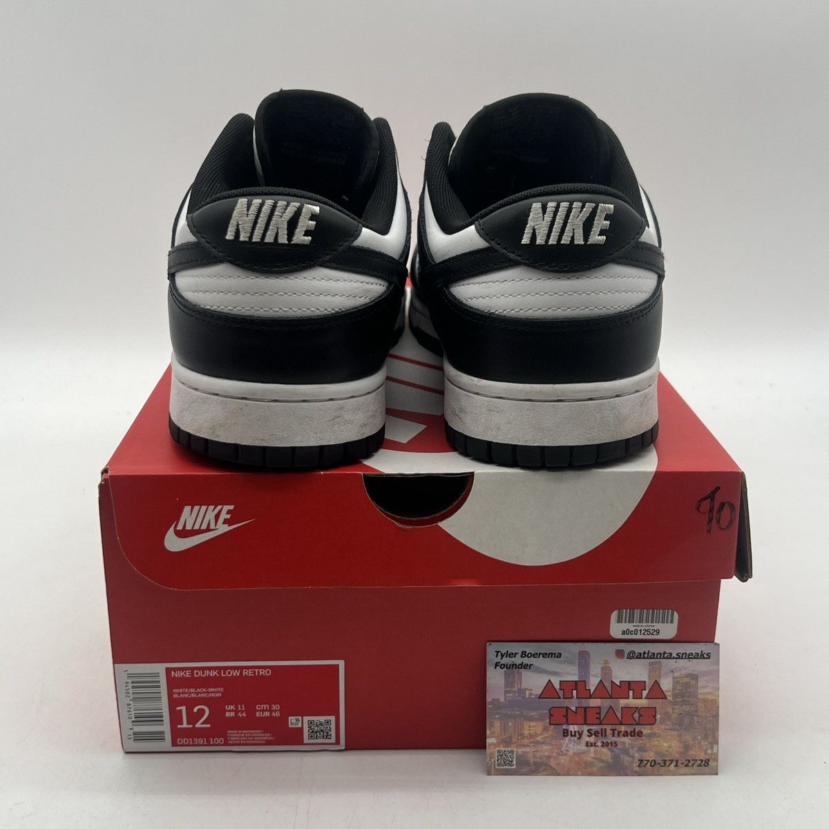 Nike Nike dunk low black white Size US 12 / EU 45 - 3 Thumbnail