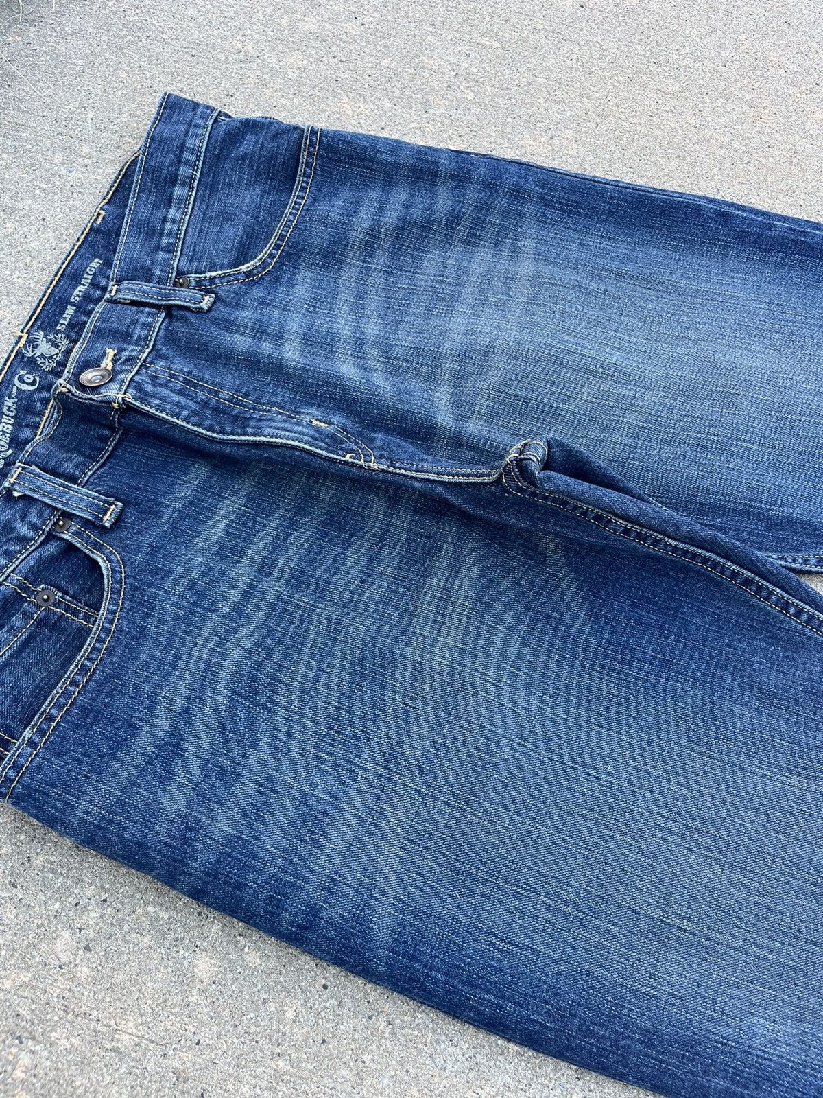 JNCO × Japanese Brand Crazy Roebuck & Co. Wash Slim Straight Jeans Size US 36 / EU 52 - 2 Thumbnail