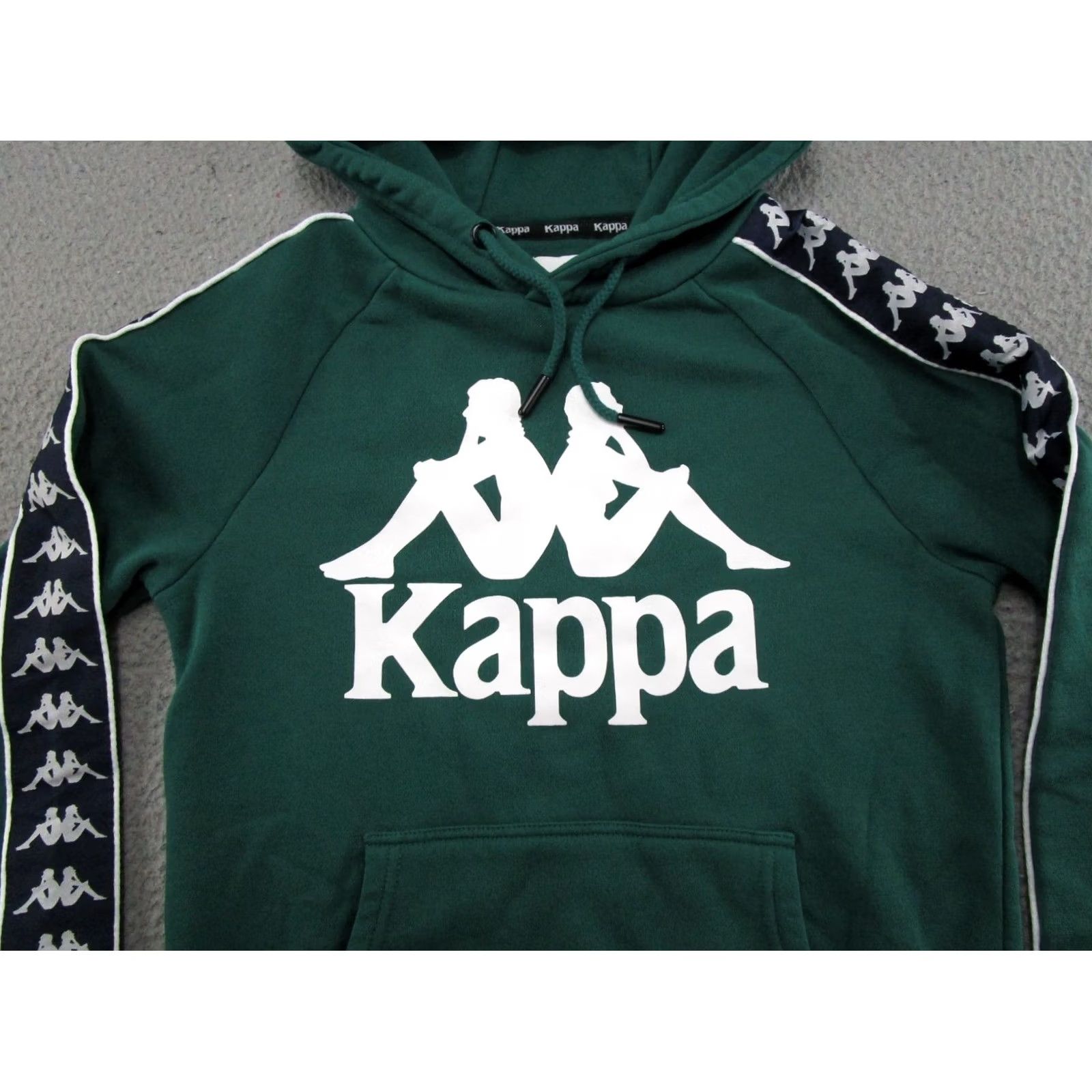 Kappa Kappa Hoodie Mens XS Green Pullover Sweatshirt Hooded Hip Hop Graphic Print Pockets Size US XS / EU 42 / 0 - 2 Thumbnail