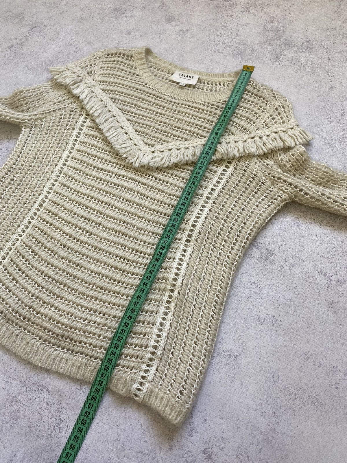 Sezane Sezane Womens Mohair/Wool Ivory Long Sleeve Knit Sweater XS Size XS / US 0-2 / IT 36-38 - 12 Thumbnail
