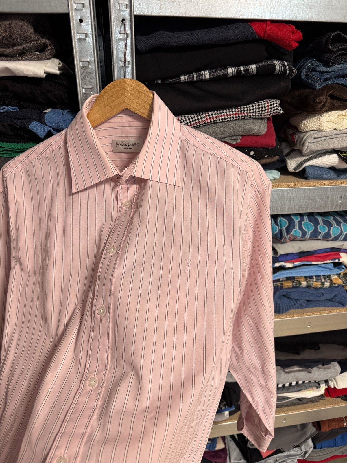 Yves Saint Laurent Vtg Yves Saint Laurent Long Sleeve Shirt Button Up YSL 40/41 Size US L / EU 52-54 / 3 - 2 Thumbnail