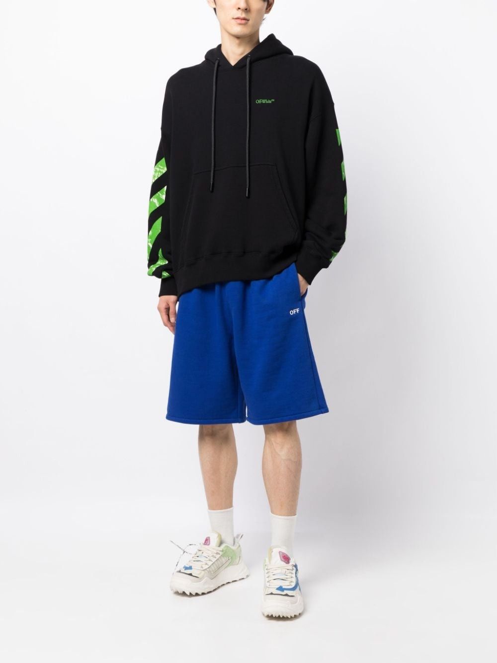 Off-White o1mle0225 Stitch Skate Sweatshort in Dark Blue Size US 32 / EU 48 - 3 Thumbnail