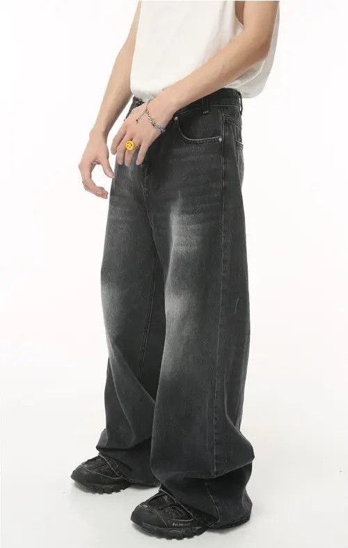 Japanese Brand × Jean Vintage washed wide-leg loose denim trousers Size US 32 / EU 48 - 2 Thumbnail