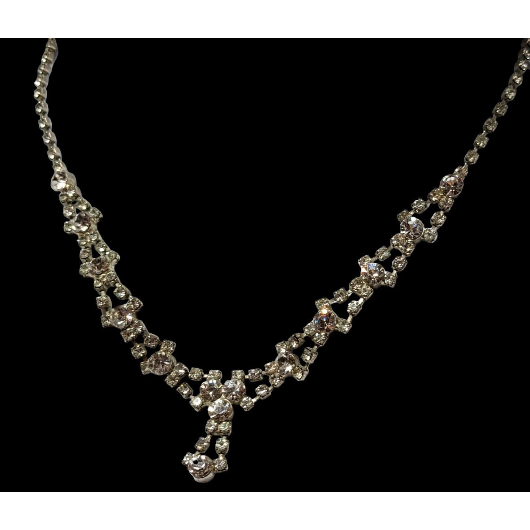 Other Vintage Silver Rhinestone Bridal Necklace Size ONE SIZE - 7 Thumbnail