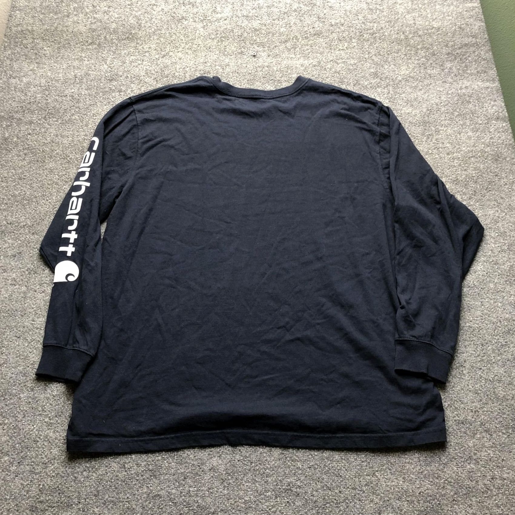 Carhartt Carhartt Shirt Mens 2XL Blue Loose Fit Long Sleeve Logo Workwear Crewneck Tee Size US XXL / EU 58 / 5 - 6 Thumbnail