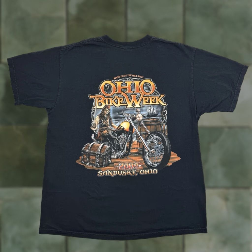 Vintage VINTAGE 2009 Ohio Bike Week T Shirt Adult Large Biker Motorcycle Y2K Jack Sparrow Mens Black Crew Neck Short Sleeve Solid Pattern Size US L / EU 52-54 / 3 - 1 Thumbnail