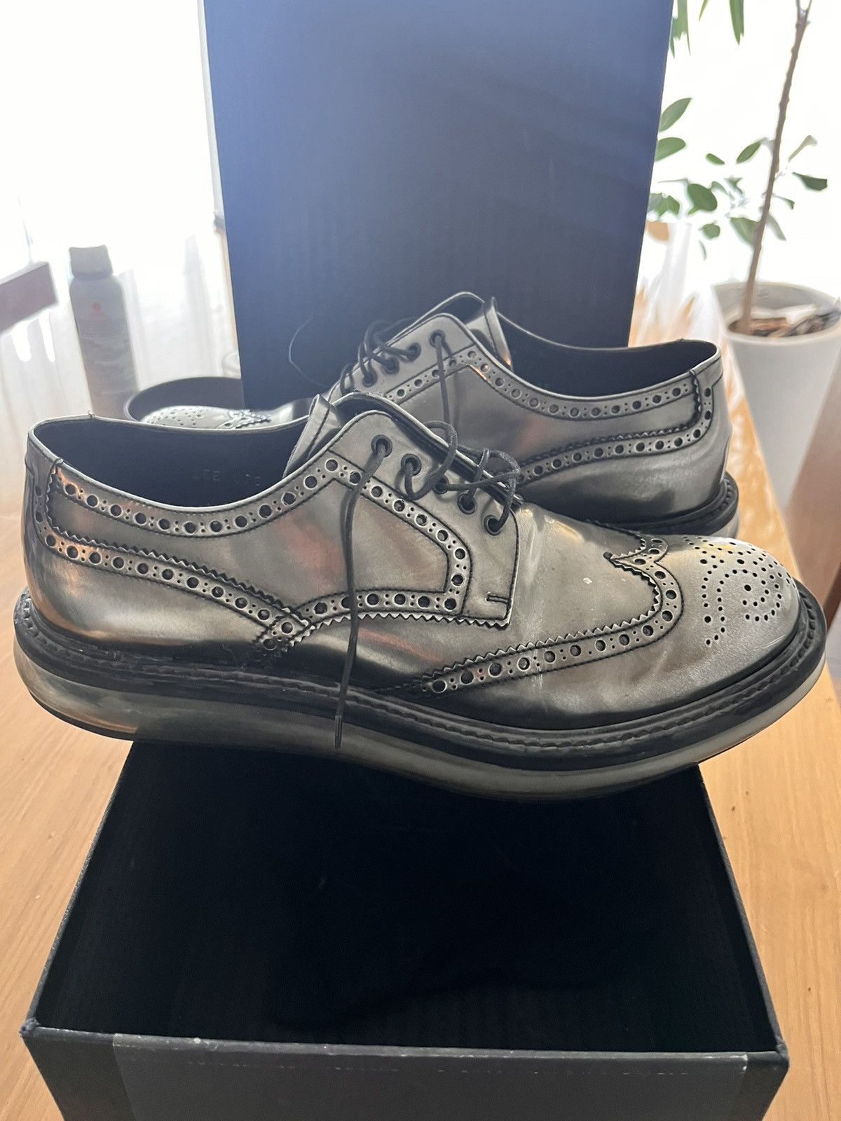 Prada Prada Silver Brogue Platforms Size US 8 / EU 41 - 3 Thumbnail