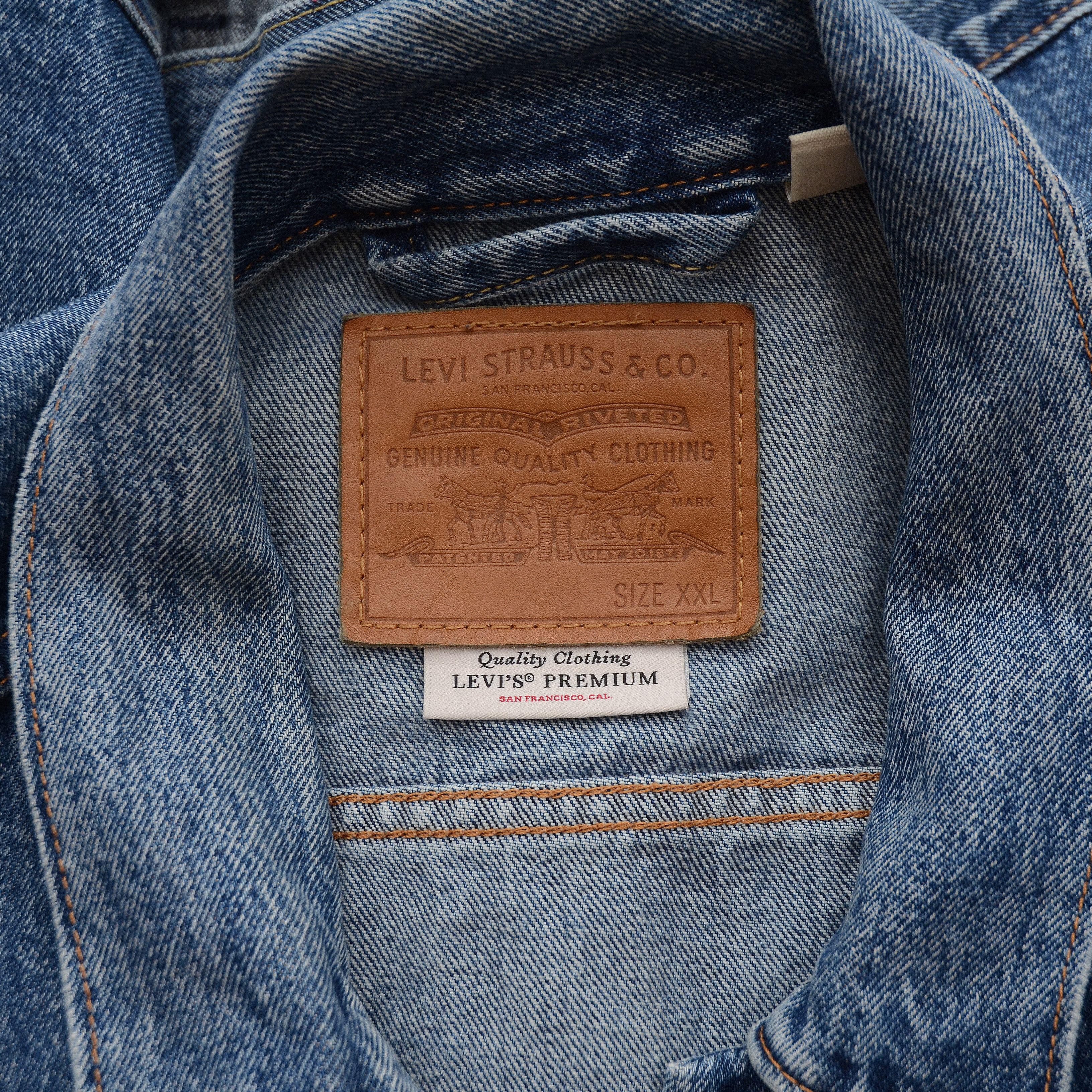 Levi's Levi’s Premium Trucker Jacket Jean Denim Big E Tab Vintage Size US XXL / EU 58 / 5 - 11 Thumbnail